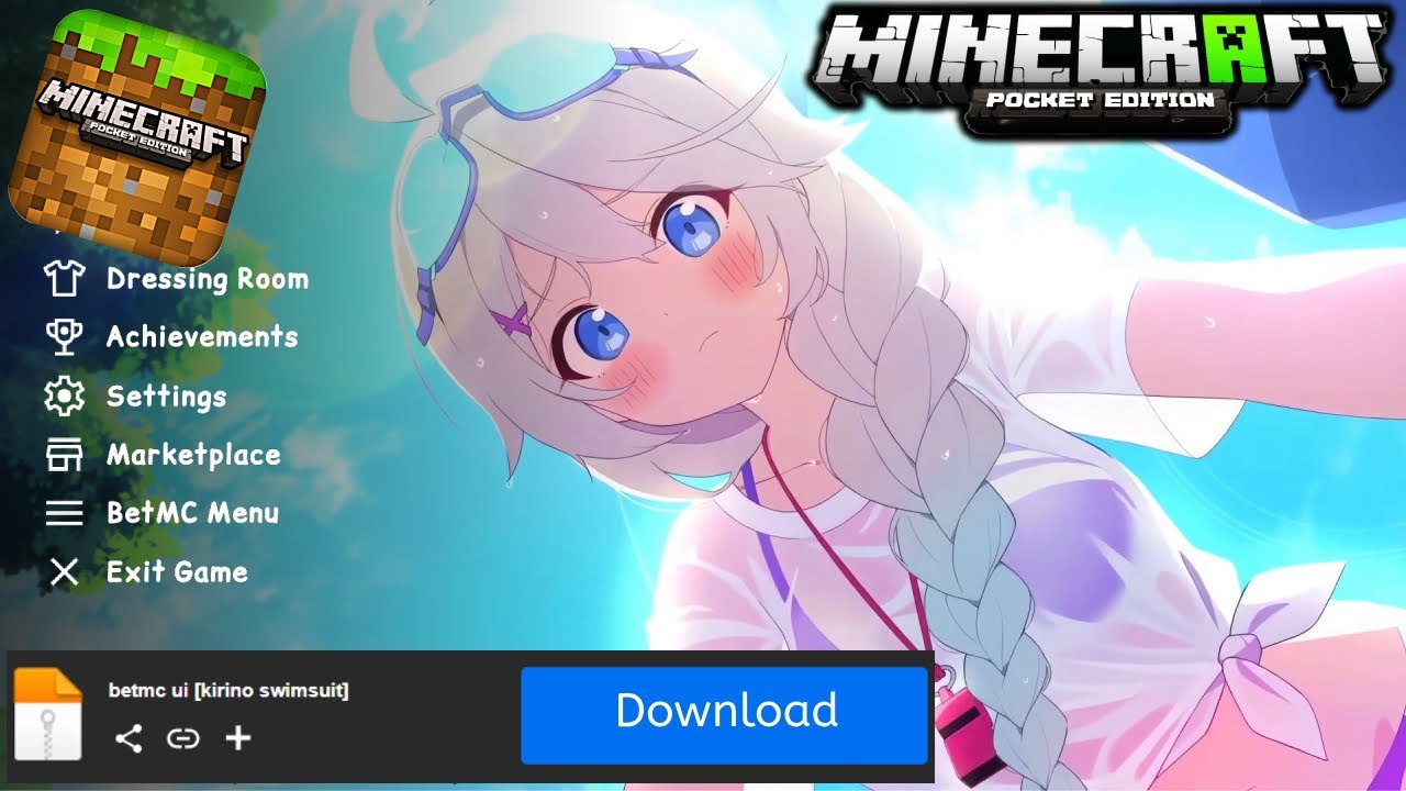 Anime Girl UI Pack (1.21) - MCPE/Bedrock - Aadhu.com