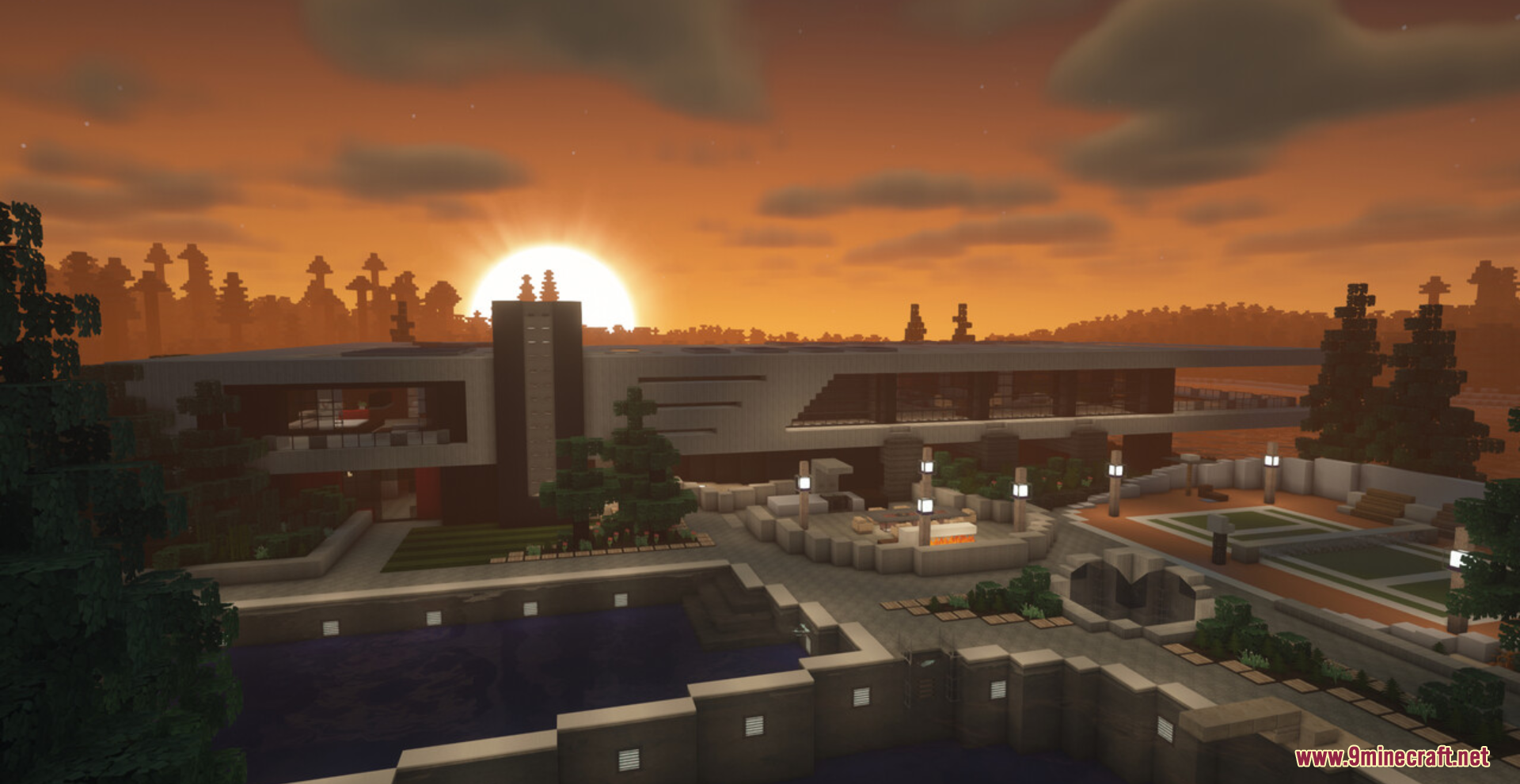 Red Tech Building RedTech Modern Island House Map (1.21.5, 1.20.1) - Majestic Mansion ...