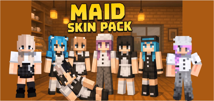 Anime maids skin pack (1. 21) – mcpe/bedrock