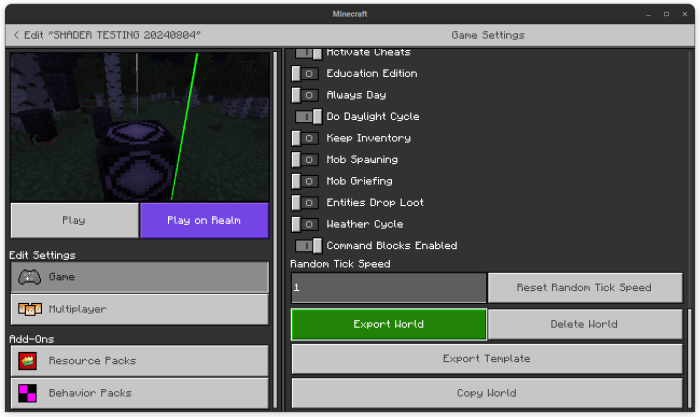 Import/Export Button Unhider For MCPE/Bedrock (1.21) - Aadhu.com