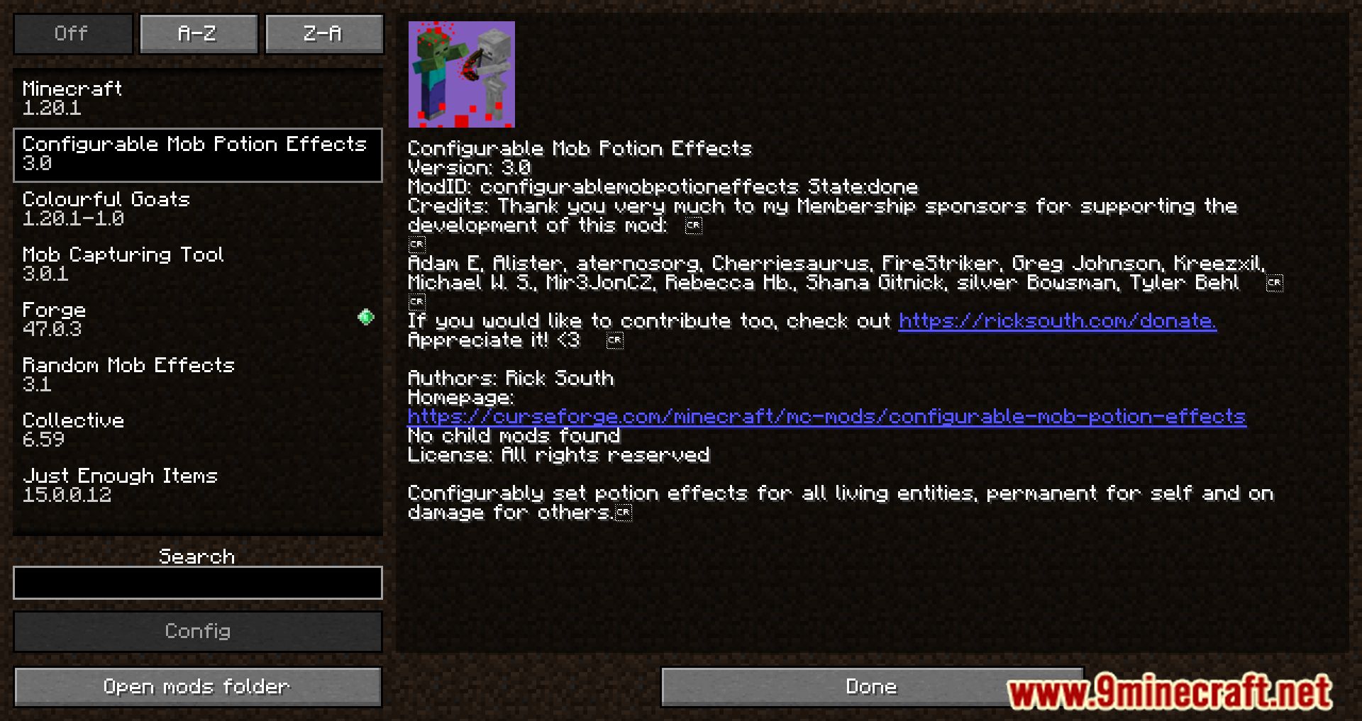 Configurable Mob Potion Effects Mod (1.21.7, 1.20.1) - Set Potion ...