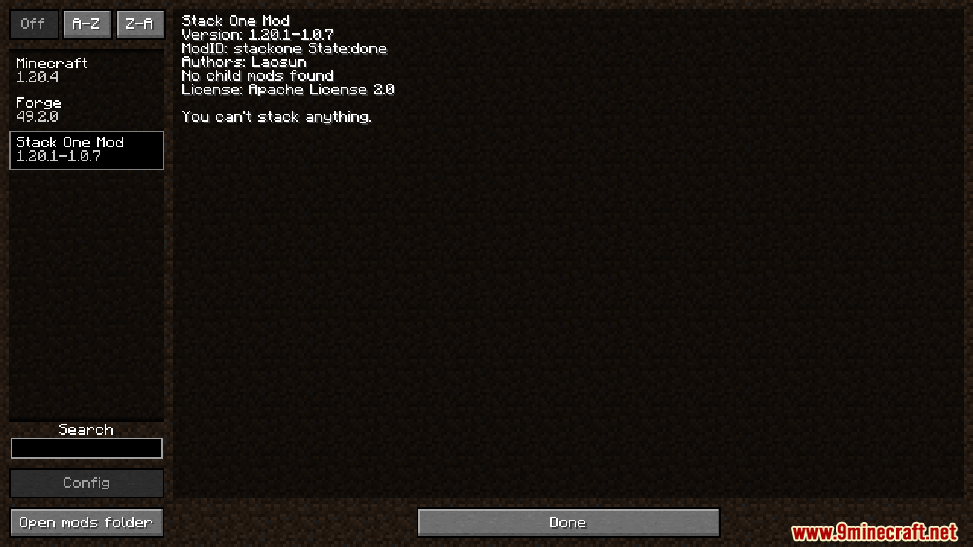 Stack One StackOne Mod (1.20.4, 1.20.1) - One Item Per Slot No Exceptions - Aadhu.com