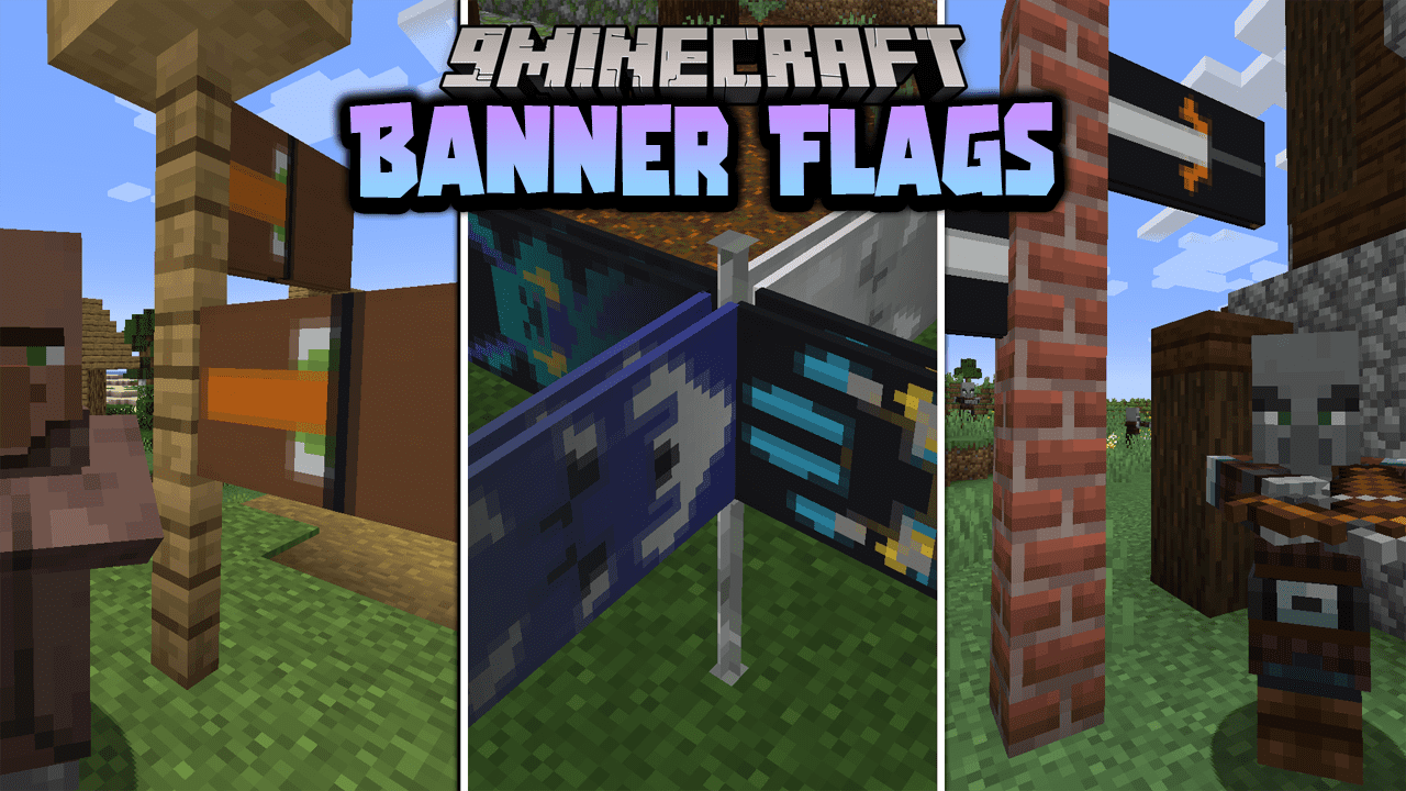 Banner Flags Data Pack (1.21.8, 1.20.1) – Horizontal Banners