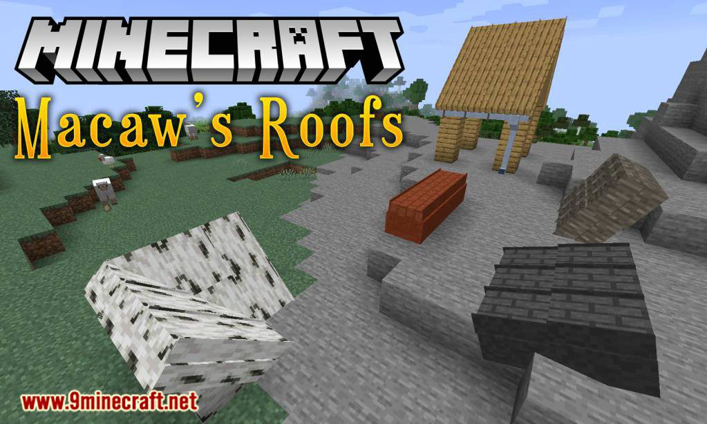 Macaw’s Roofs Mod (1.21.10, 1.20.1) – Make a Sloped Roof Without Using Stairs