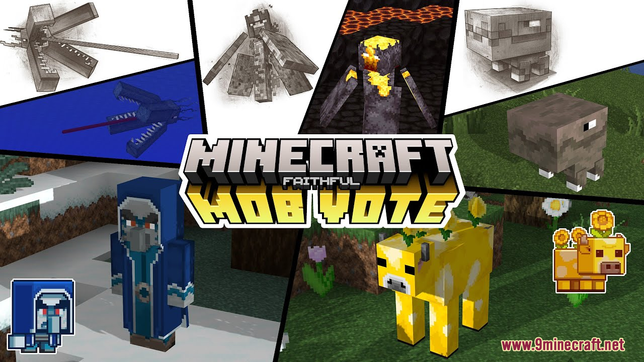 Mob Vote: Faithful Resource Pack (1.21.10, 1.20.1) – Texture Pack