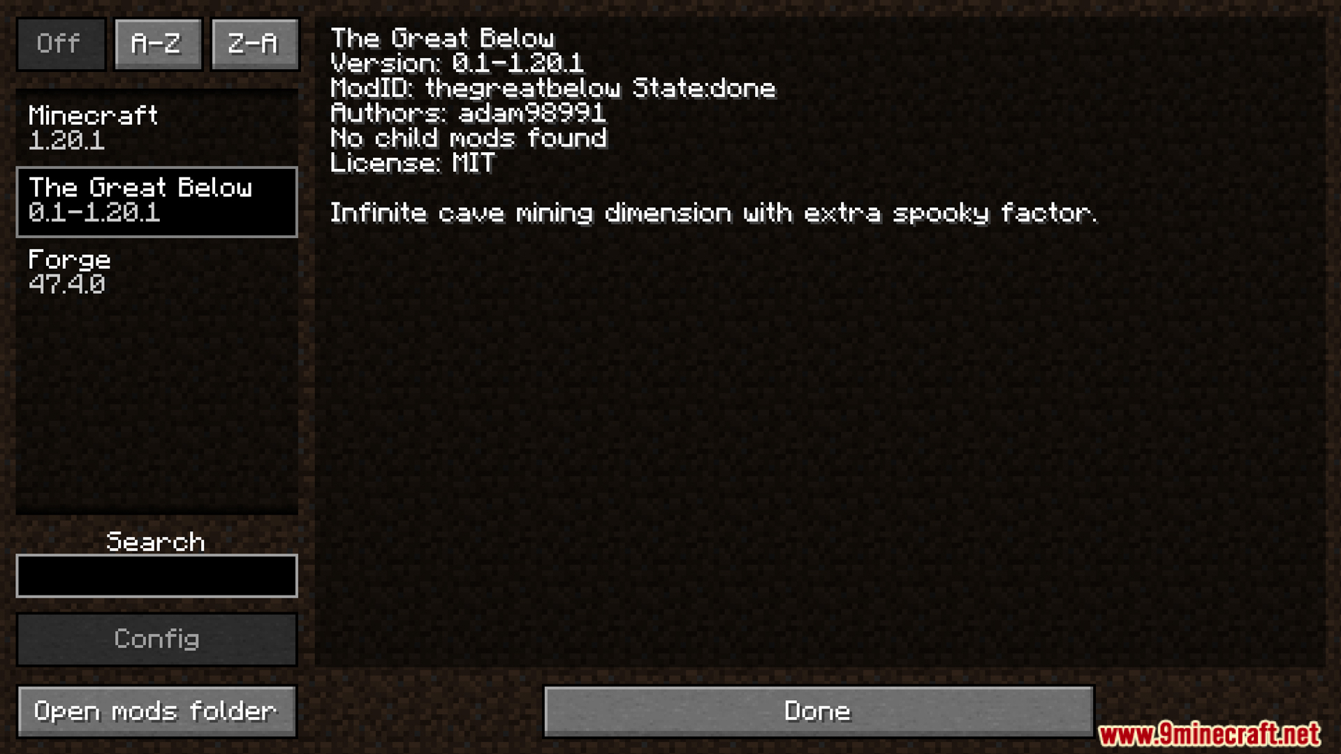 Out From Below Mod The Great Below Mod (1.20.1, 1.20) – Infinite Sculk Theme