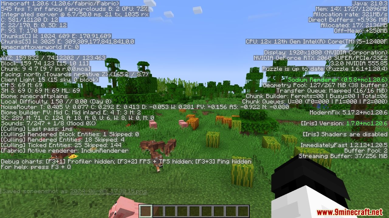 Optifabric Modpack (1.21.9, 1.20.1) – Optifine Features But More Optimized 4 Optifabric modpack screenshots 3
