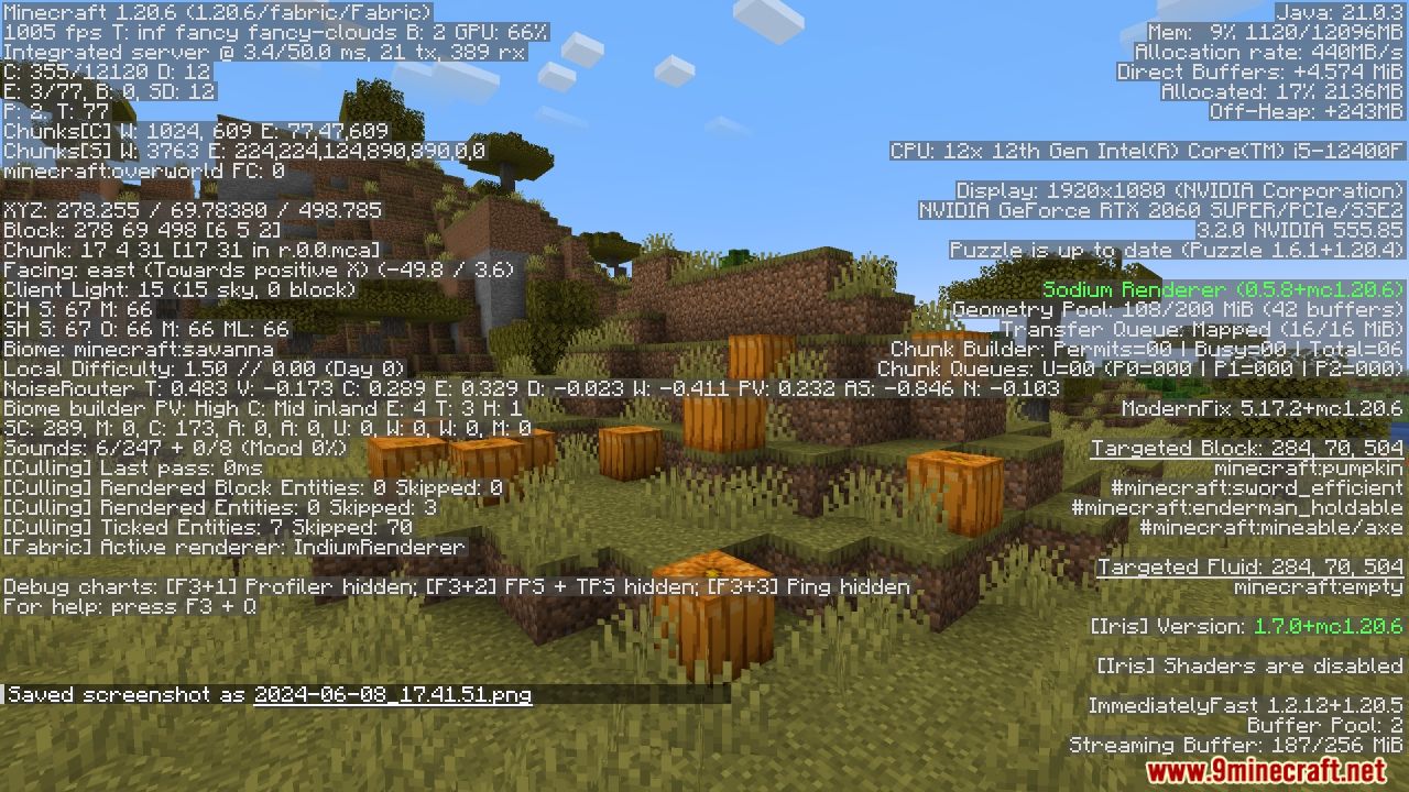 Optifabric Modpack (1.21.9, 1.20.1) – Optifine Features But More Optimized 9 Optifabric modpack screenshots 8