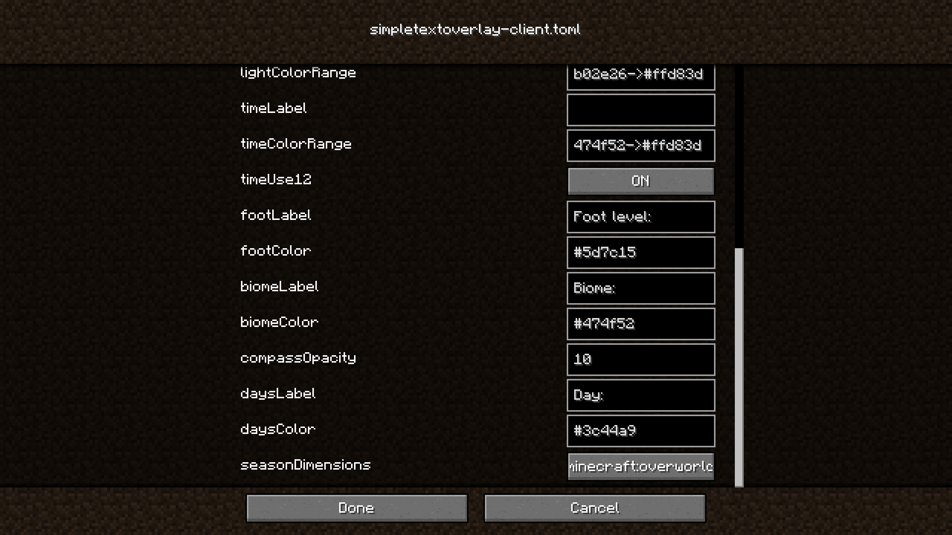 Simple Text Overlay Mod (1.21.11, 1.20.1) – Simple Information Overlay
