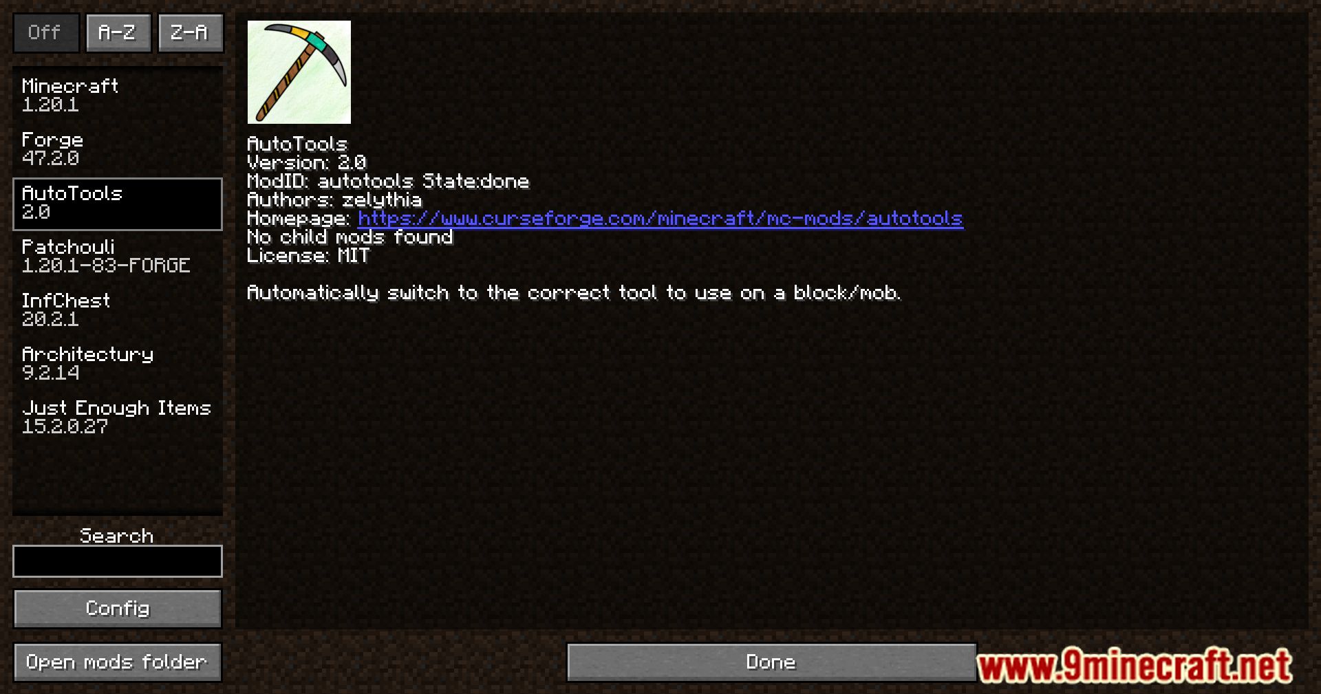 Auto Tools Mod (1.21.11, 1.20.1) – Smart Mining &Amp; Combat Helper 2 Auto tools mod screenshots 1