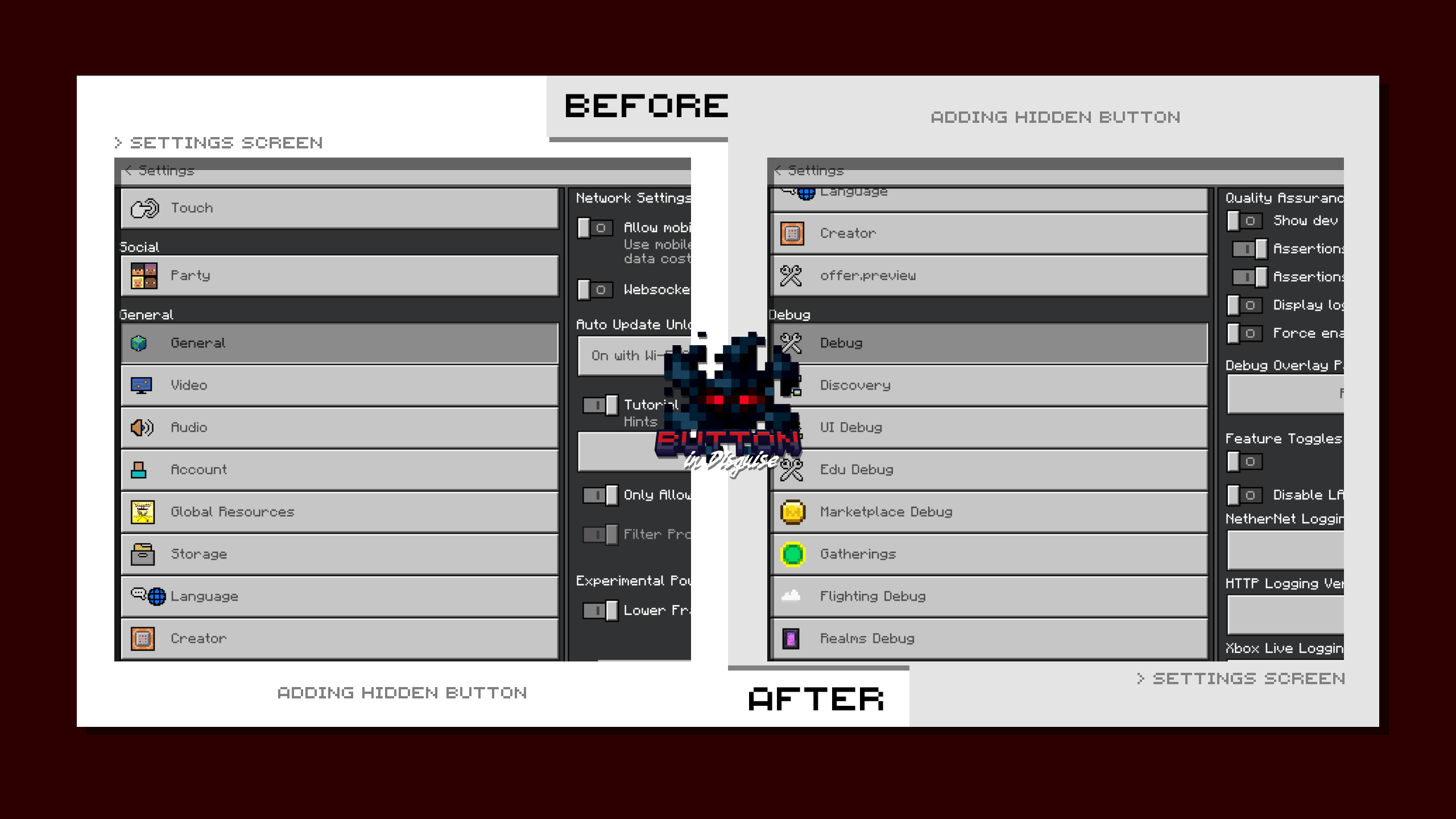 Minecraft Button Texture Pack Button In Disguise Texture Pack (1.21, 1.20) – MCPE/Bedrock