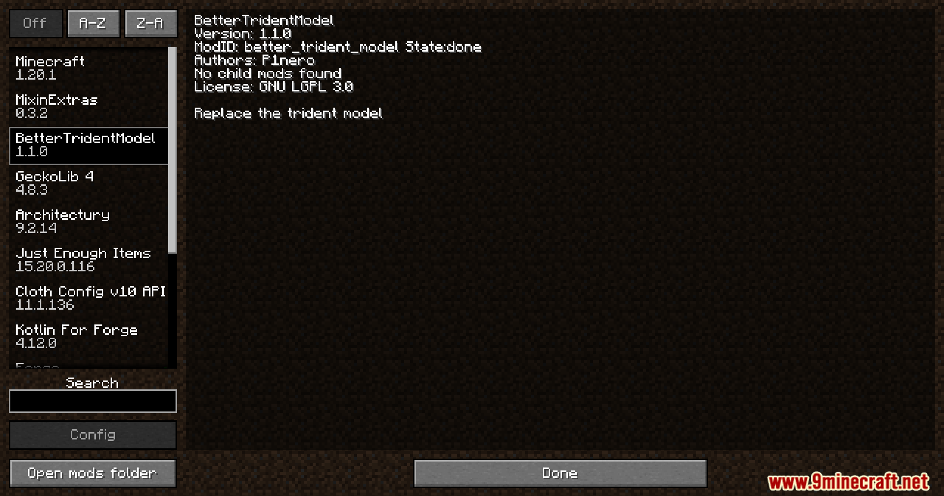 Better Trident Model Mod (1.20.1, 1.20) – Visual-Only Trident Model Swap 2 Better trident model mod screenshots 1
