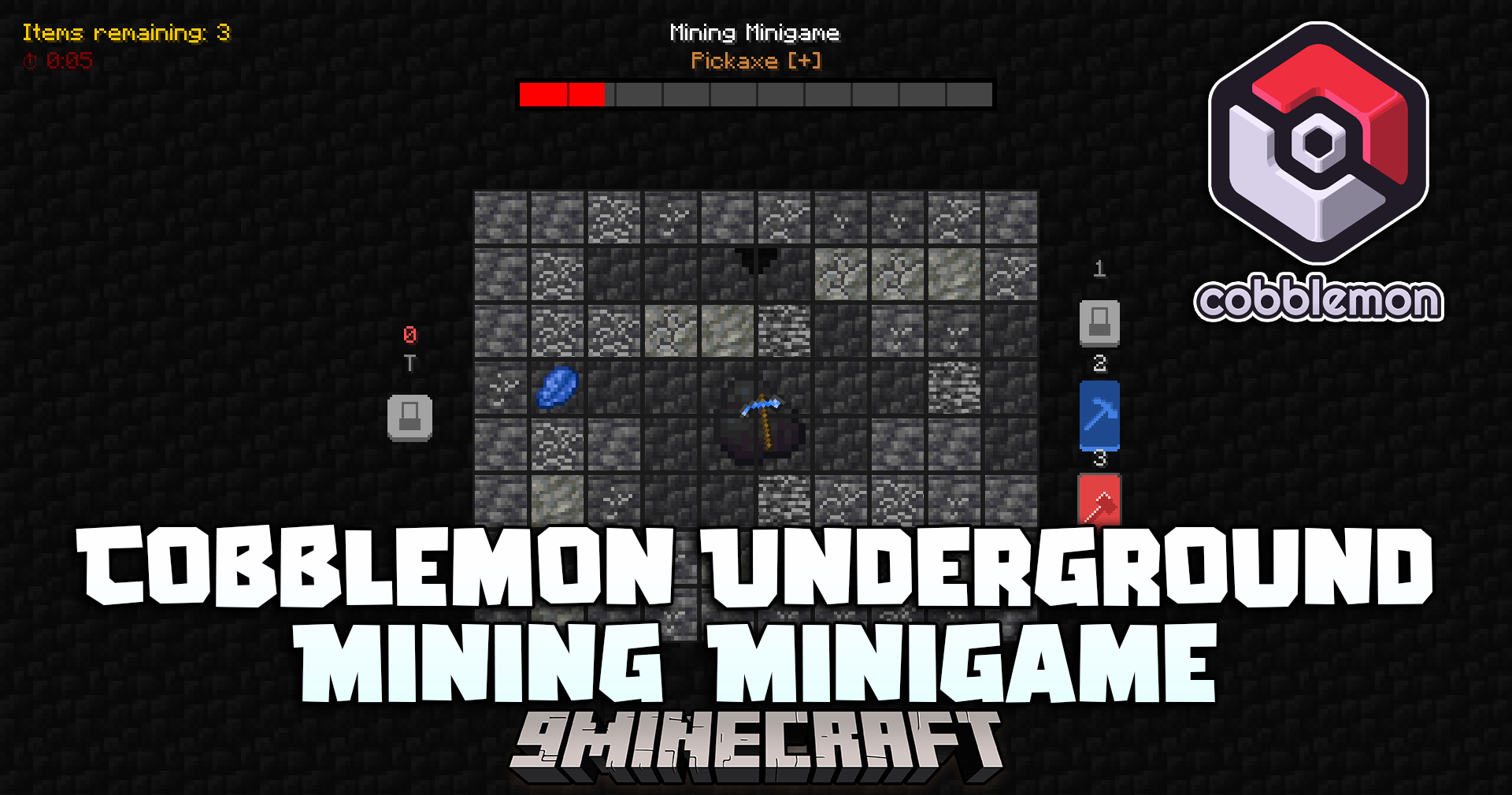 Cobblemon Underground Mining Minigame Mod (1.21.1, 1.21) – Excavation Spots And Wall Stability