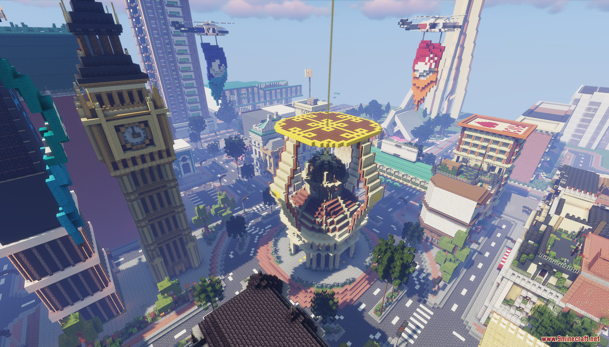 Panotopia City Map (1.21.11, 1.20.1) – Modern Skyline 11 Panotopia city screenshots 10