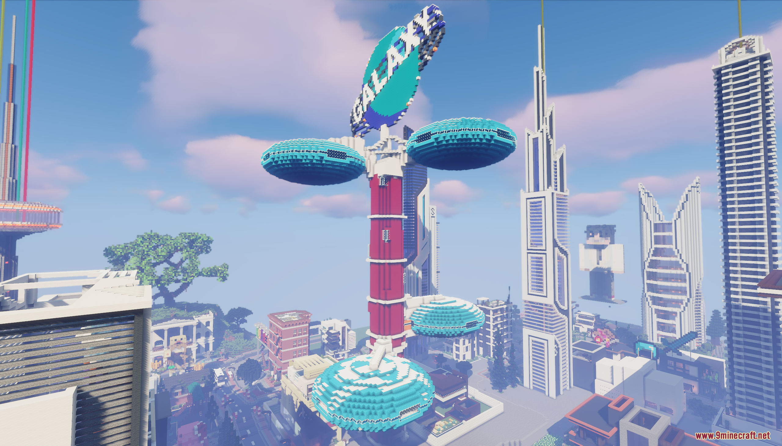 Panotopia City Map (1.21.11, 1.20.1) – Modern Skyline 4 Panotopia city screenshots 3