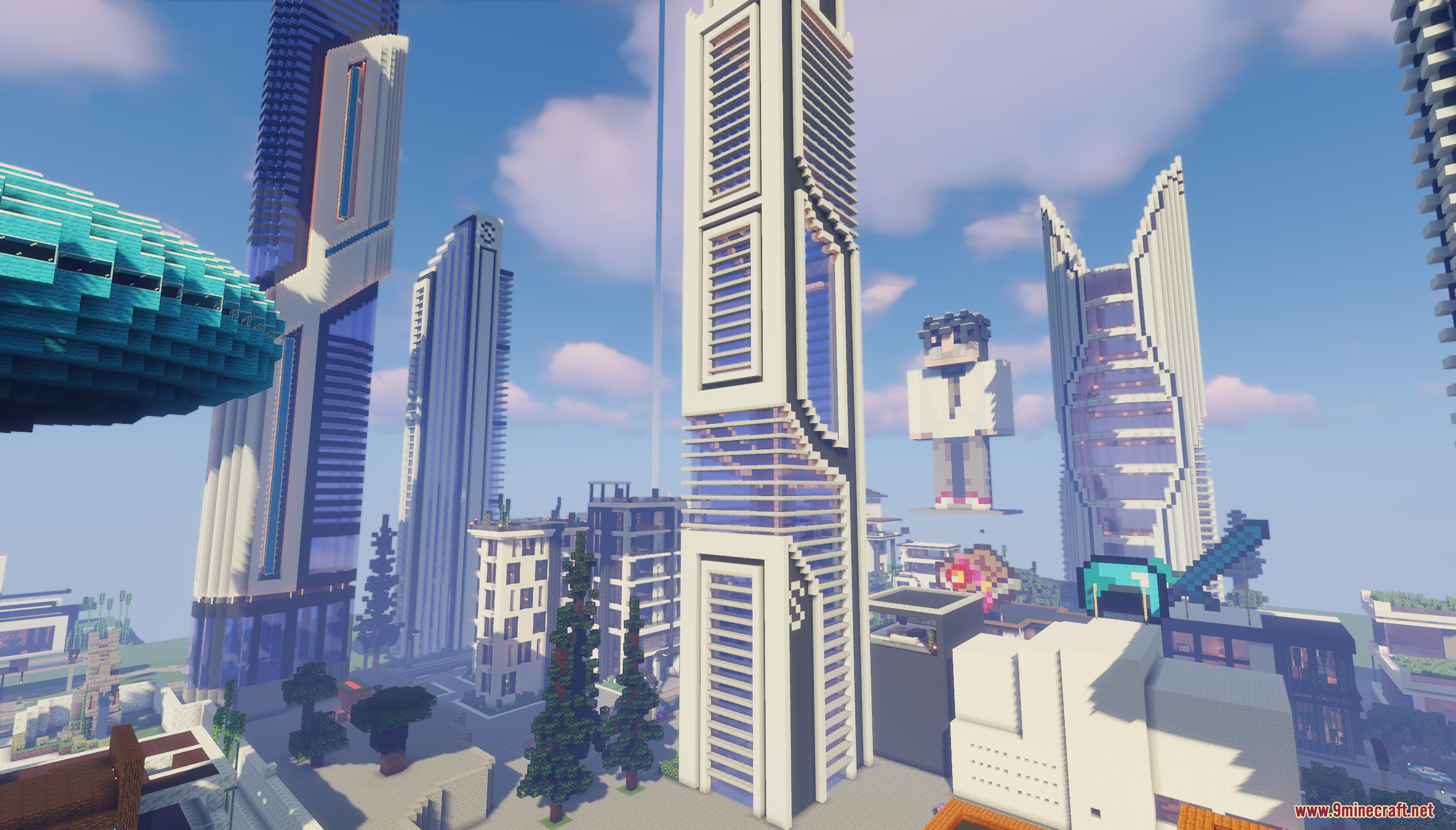 Panotopia City Map (1.21.11, 1.20.1) – Modern Skyline 5 Panotopia city screenshots 4