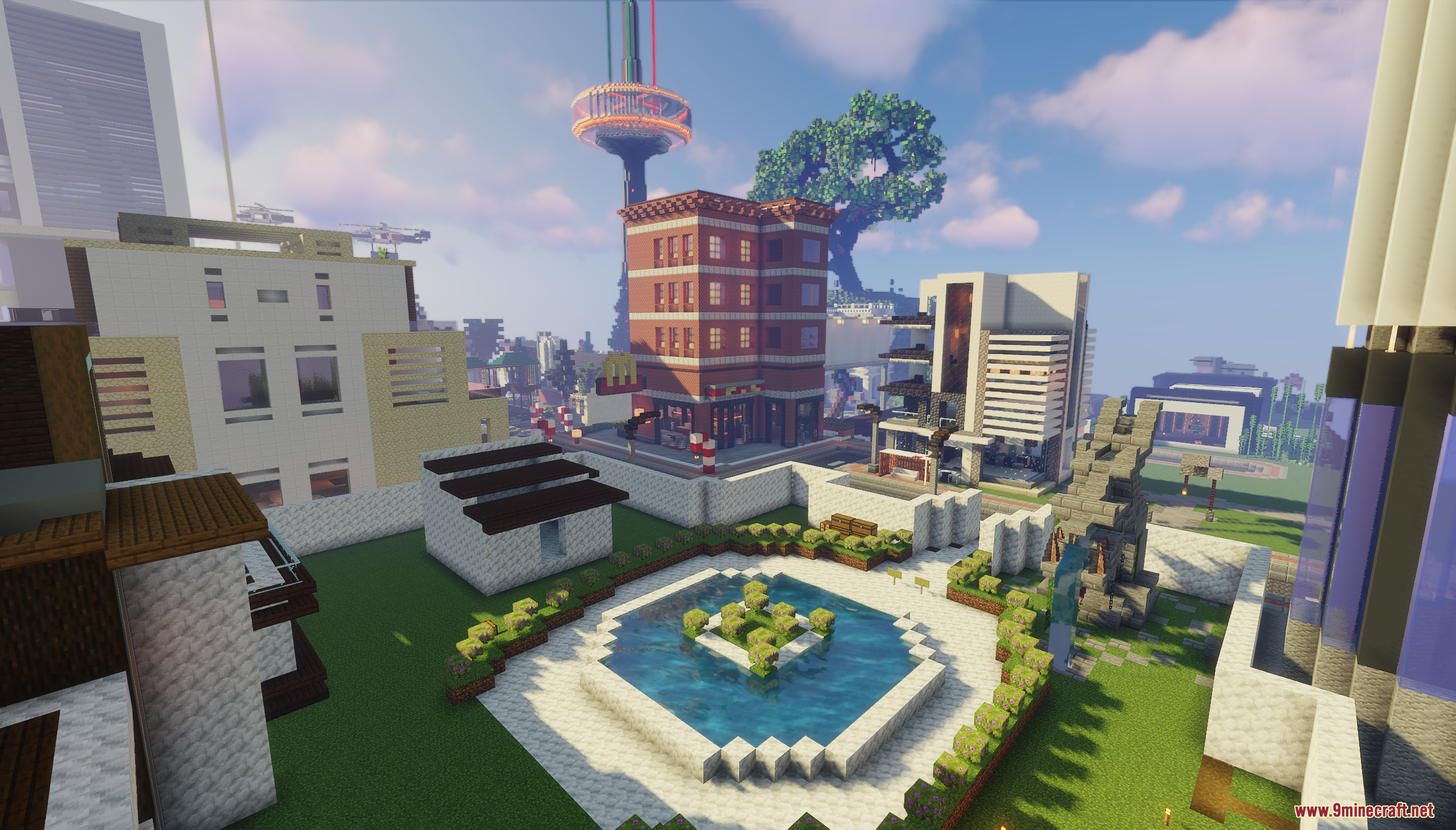 Panotopia City Map (1.21.11, 1.20.1) – Modern Skyline 6 Panotopia city screenshots 5