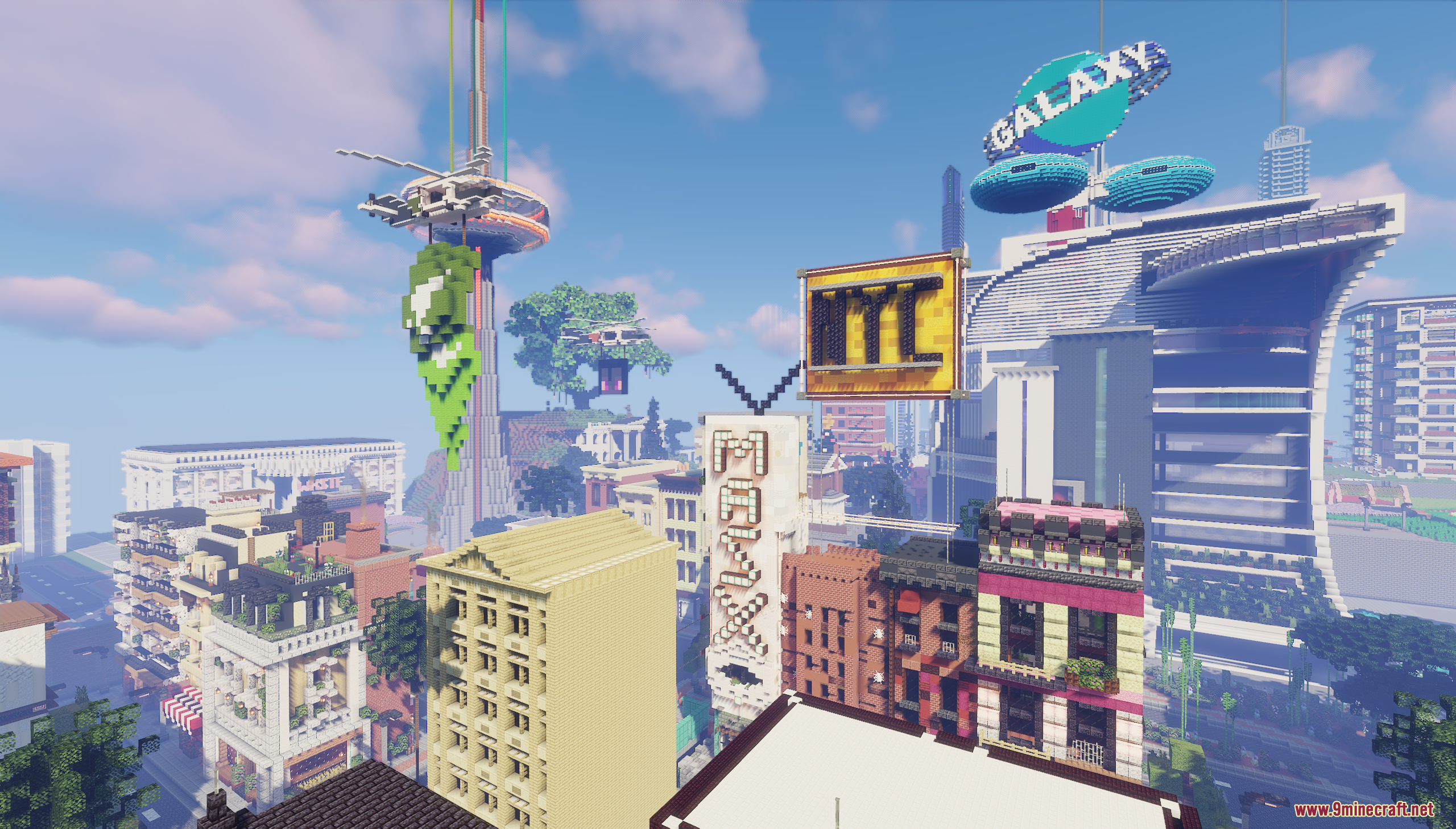 Panotopia City Map (1.21.11, 1.20.1) – Modern Skyline 10 Panotopia city screenshots 9