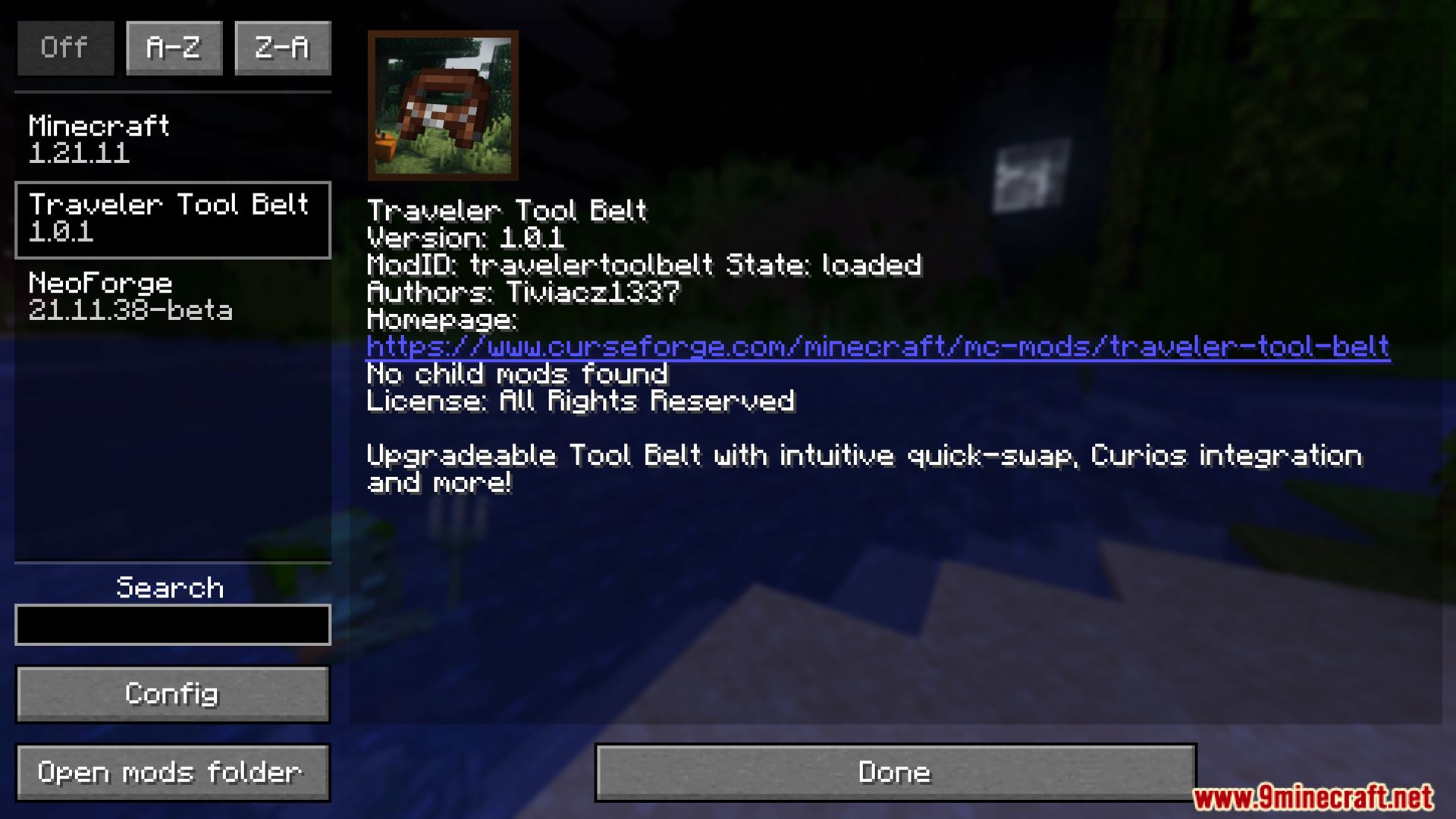 Traveler Tool Belt Mod (1.21.11, 1.20.1) – Upgradeable Tool Storage 2 Traveler tool belt mod screenshots
