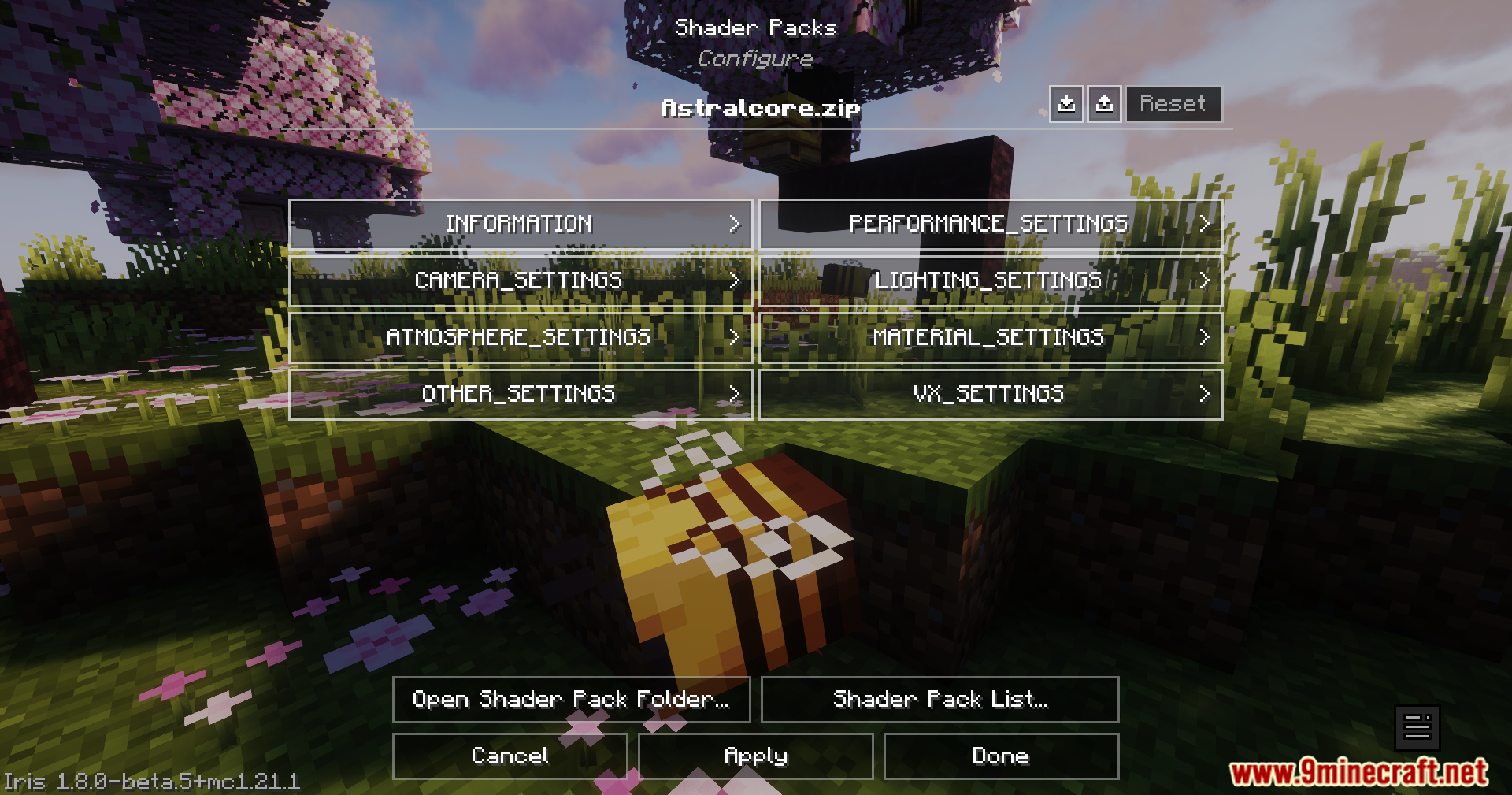 Astral Core Shaders (26.1.2, 1.20.1) – Soft Pink Clouds And Water 11 Astral core shaders screenshots 10