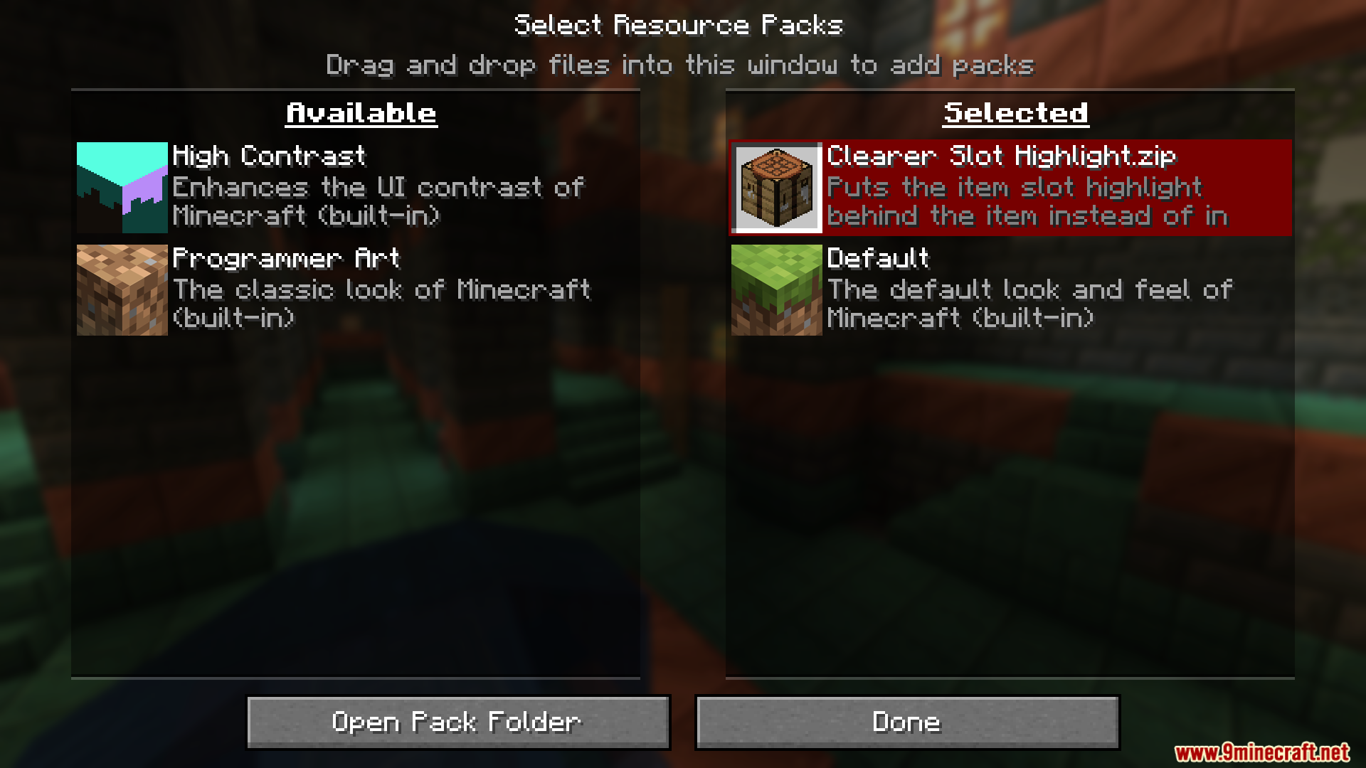 Clearer Slot Highlight Resource Pack (26.1.1) – Texture Pack 2 Clearer slot highlight resource pack screenshots 01