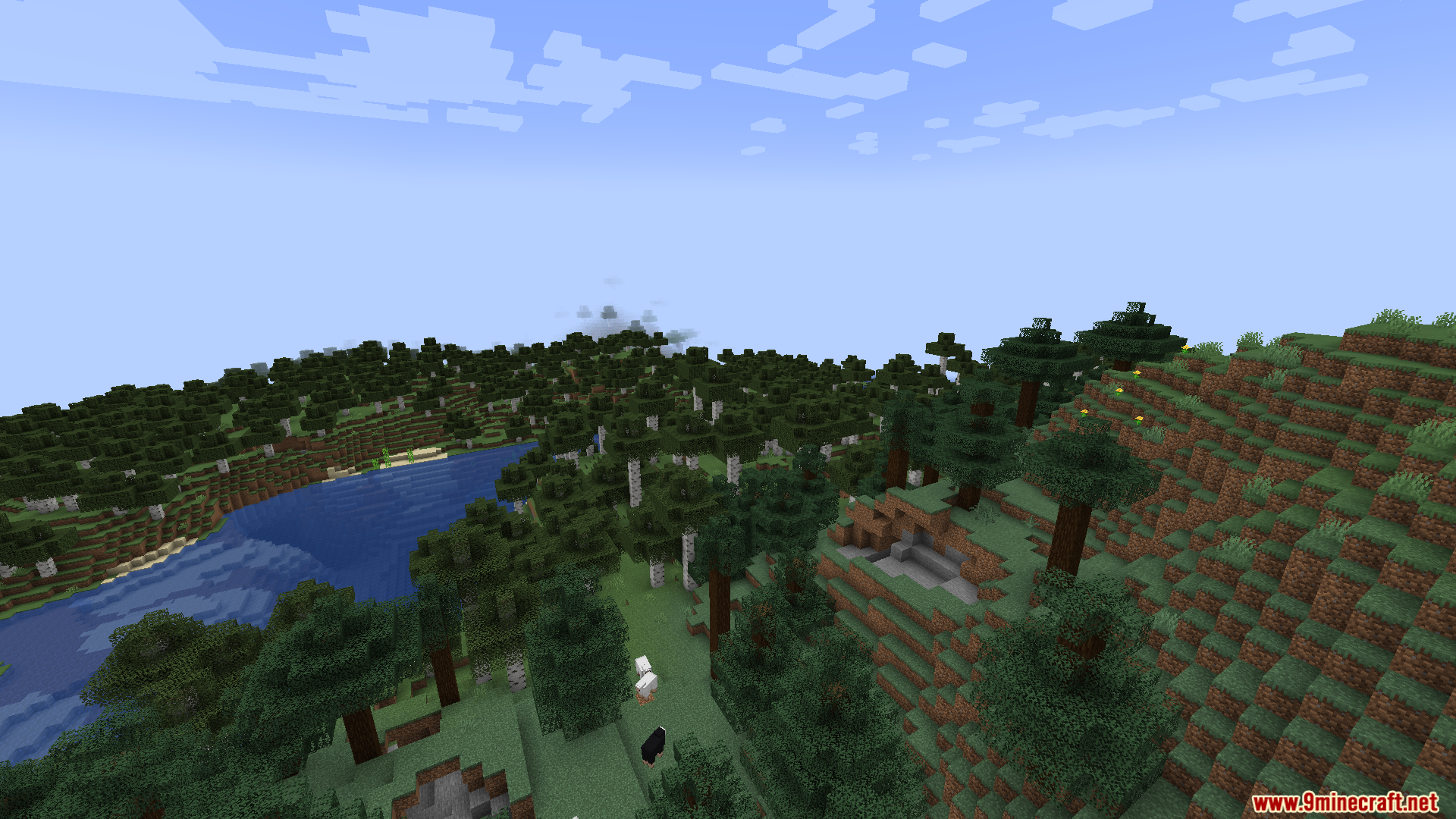 Ender Io Custom Capacitors Mod (1.21.1, 1.20.1) – Adds Custom Capacitor Tiers 11 Scenic view of a forest biome next to a river and hill
