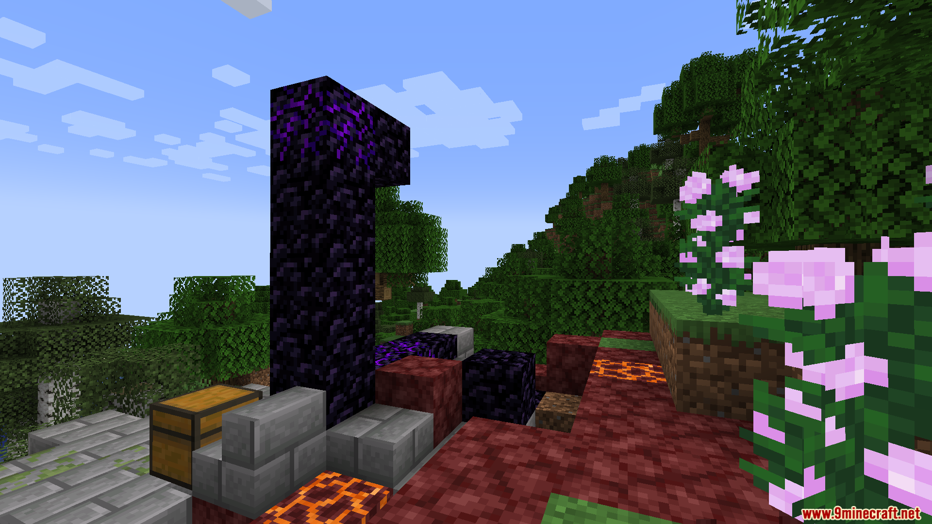 Ender Io Custom Capacitors Mod (1.21.1, 1.20.1) – Adds Custom Capacitor Tiers 9 A ruined portal with a chest and crying obsidian