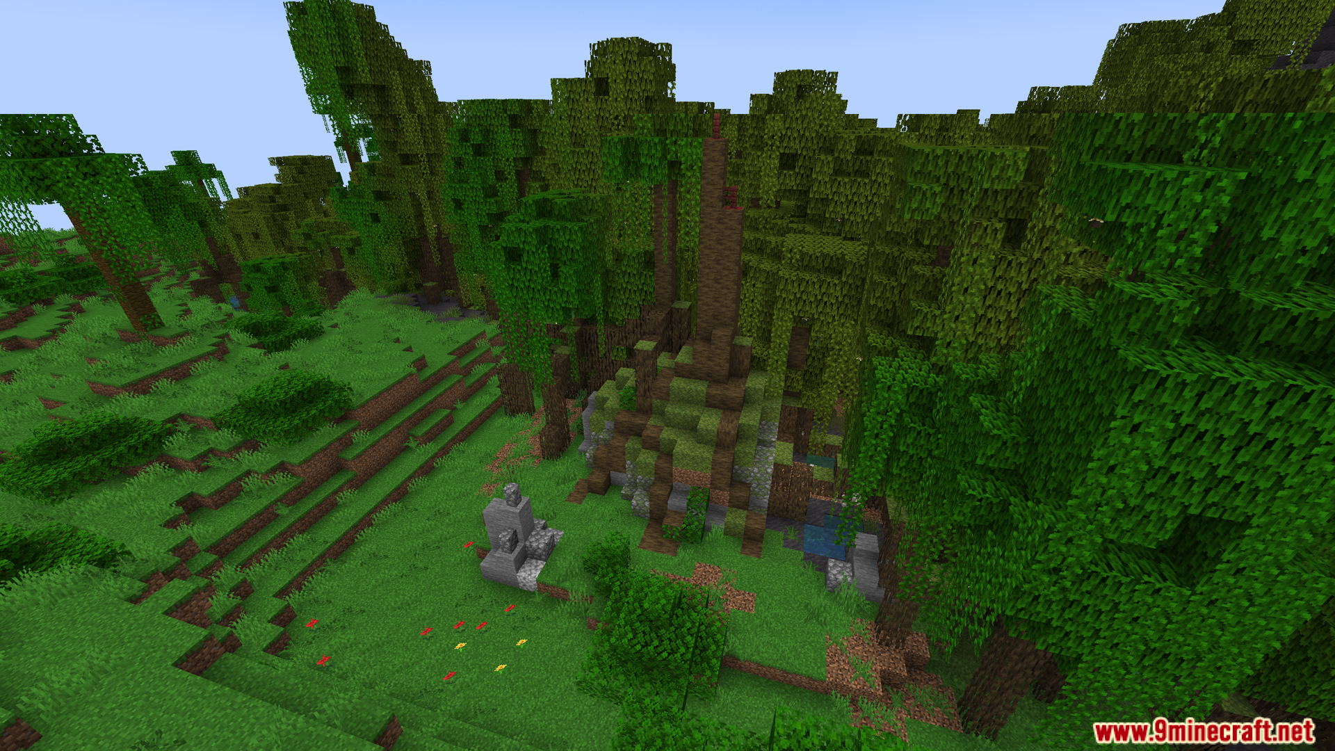 Jaki Versatile Structures Mod (1.20.1) – Adds New Vanilla Style Structures 7 Small stone ruin next to a tall dirt jungle spire