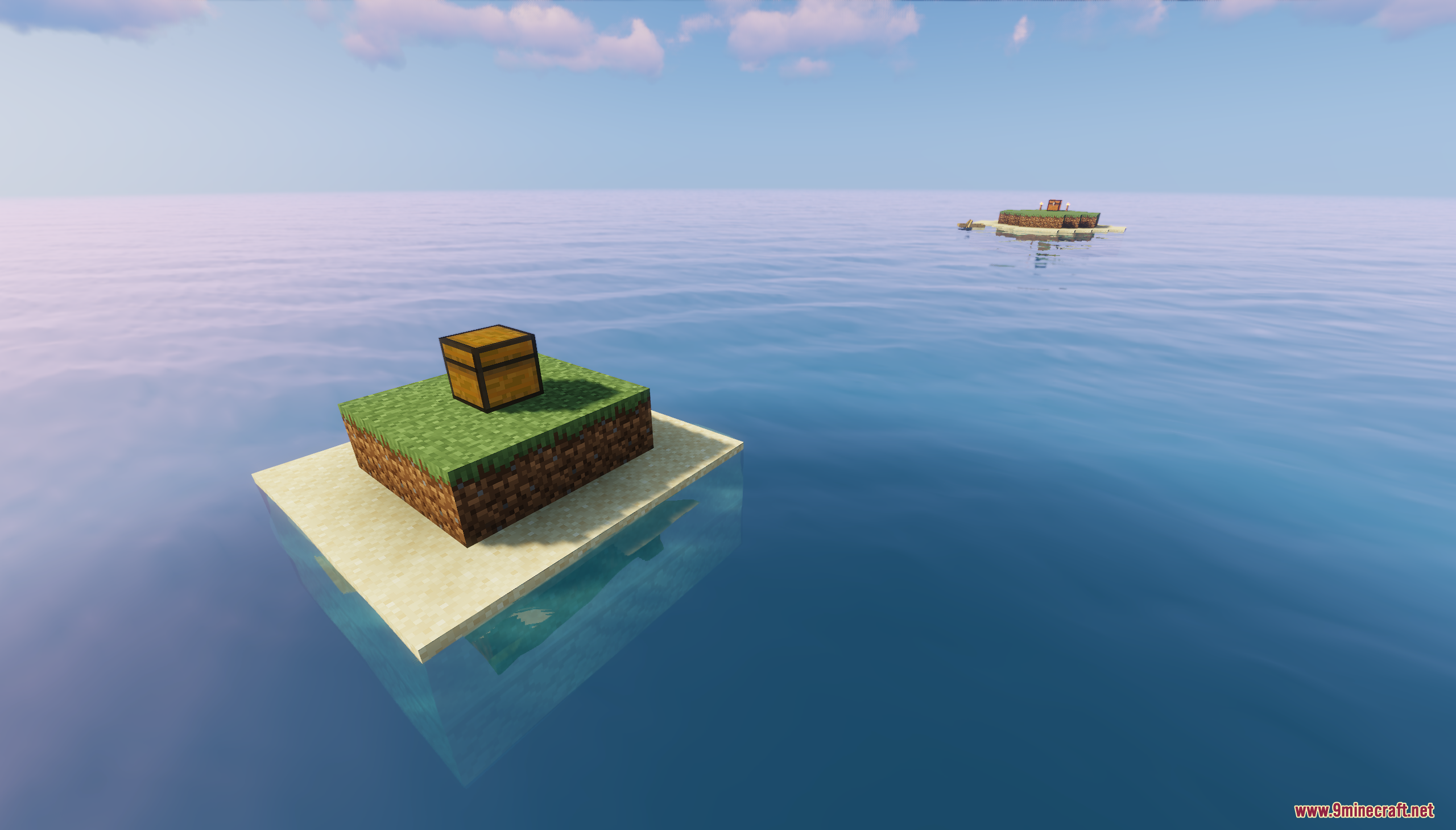 Lonely Island Map (26.1.2, 1.20.1) – Survive On A Single Island 7 Small starting island and another distant island across the ocean water
