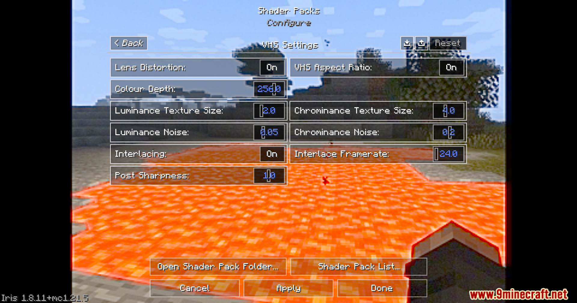 Mc Vhs Shaders (26.1.2, 1.20.1) – Realistic Vhs Filter 4 Mc vhs shaders screenshots 3