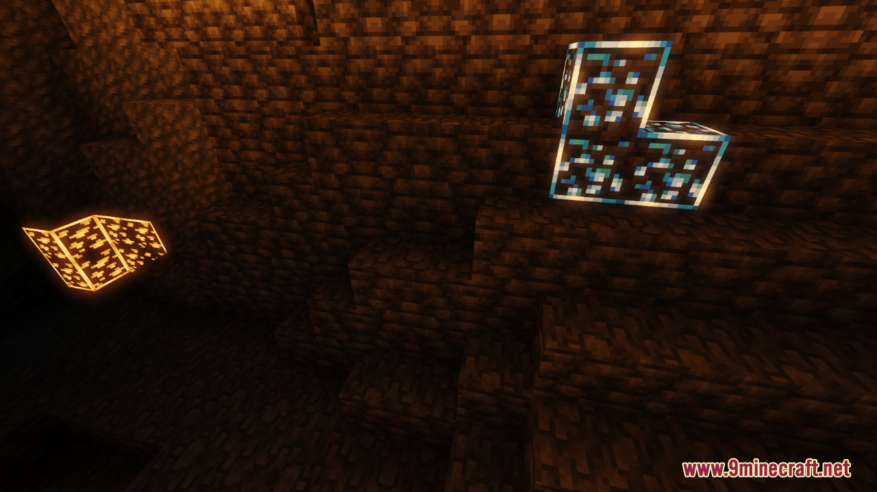 New Glowing Ores Resource Pack (26.1.2, 1.20.1) – Texture Pack 10 New glowing ores screenshots 10