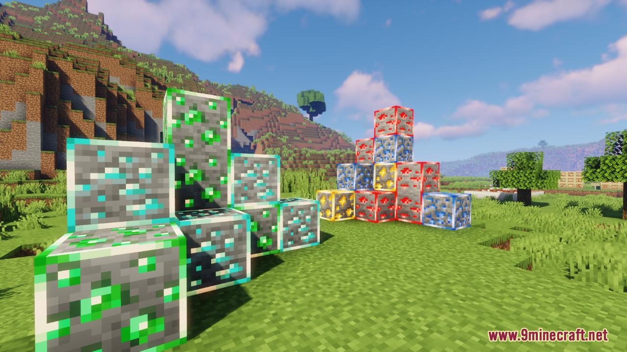 New Glowing Ores Resource Pack (26.1.2, 1.20.1) – Texture Pack 4 New glowing ores screenshots 3
