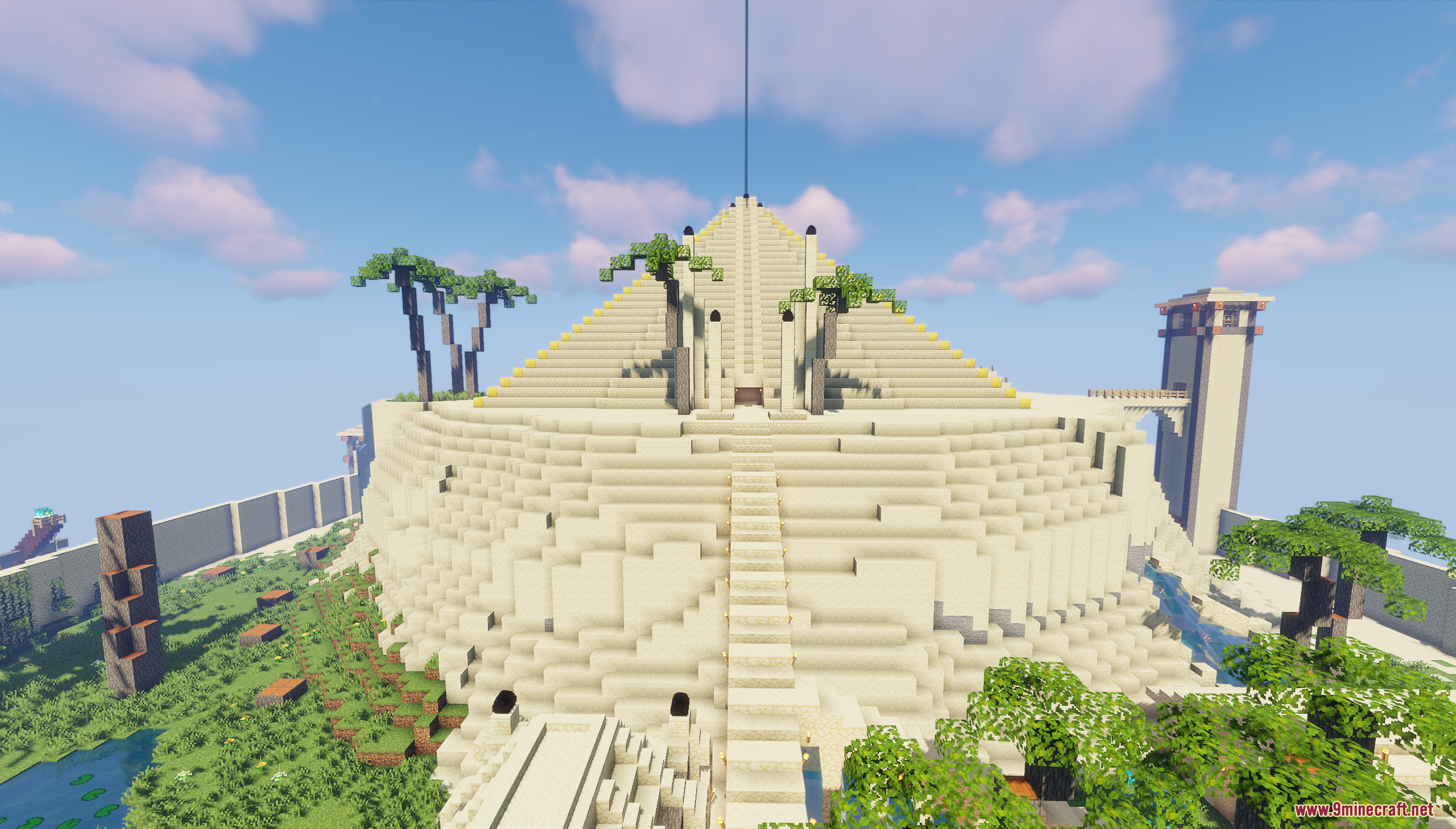 Main stepped pyramid with stairs in panas the pyramid city map