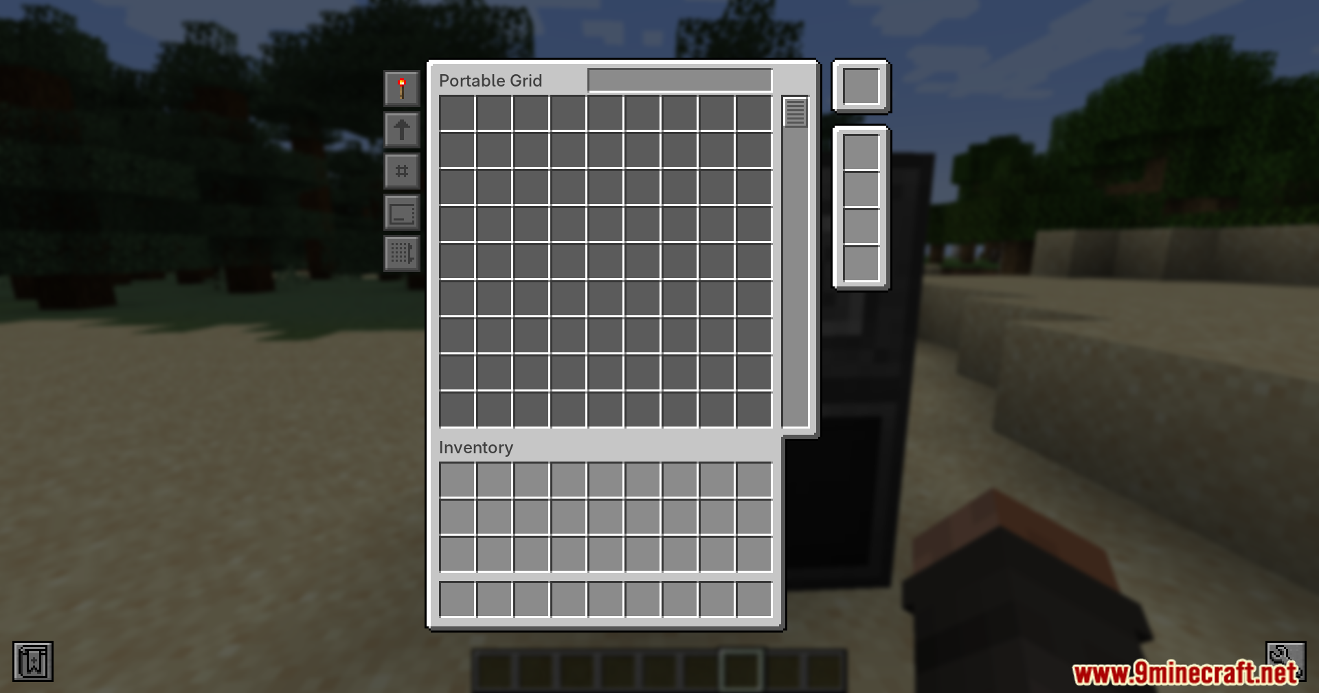 Refined Storage Mixin Mod (1.20.1) – Fixes Lag In Storage Networks 3 Portable grid interface showing empty storage slots and inventory