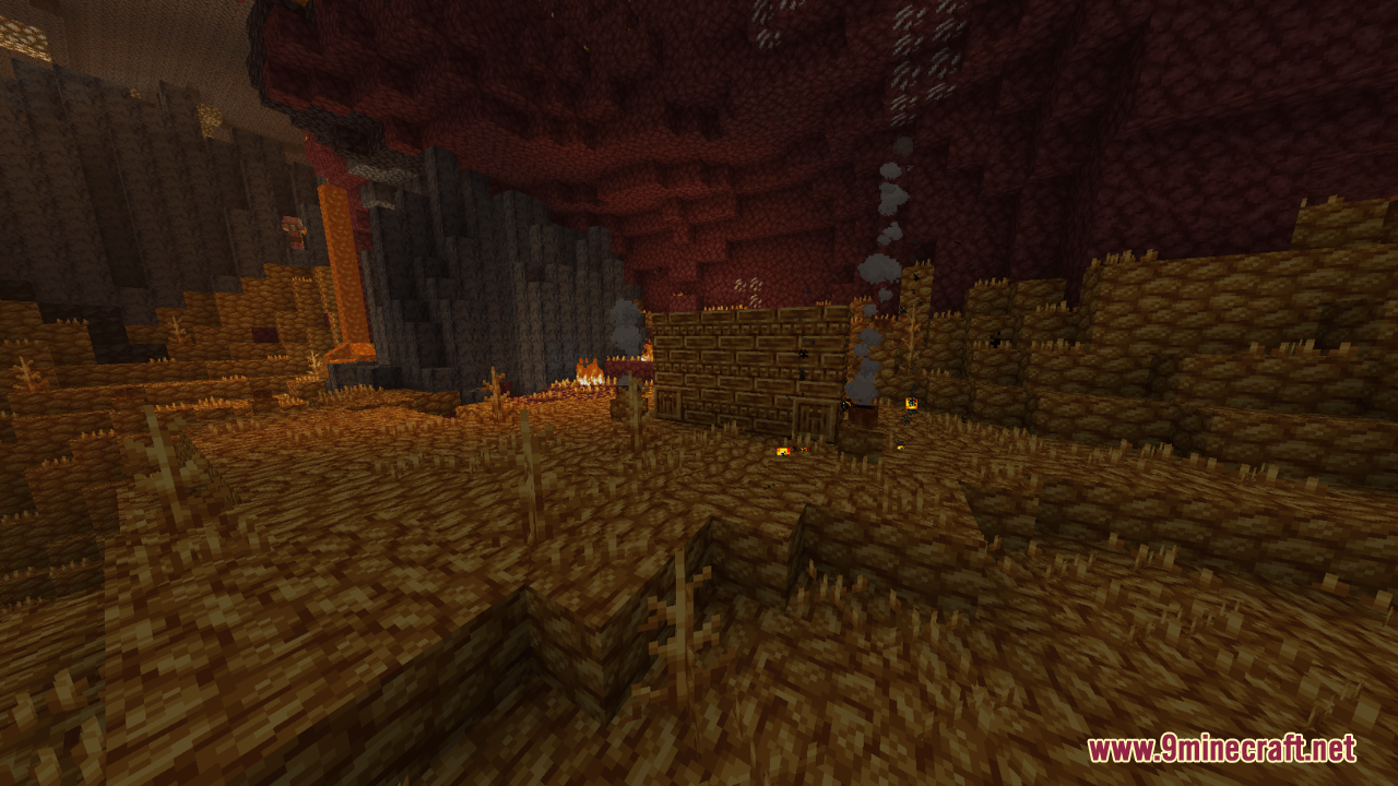 Retextures O’ Plenty Texture Pack Resource Pack (1.21.10, 1.20.1) – Updates Biomes O Plenty Textures 2 Small brick ruin structure in the visceral heap nether biome
