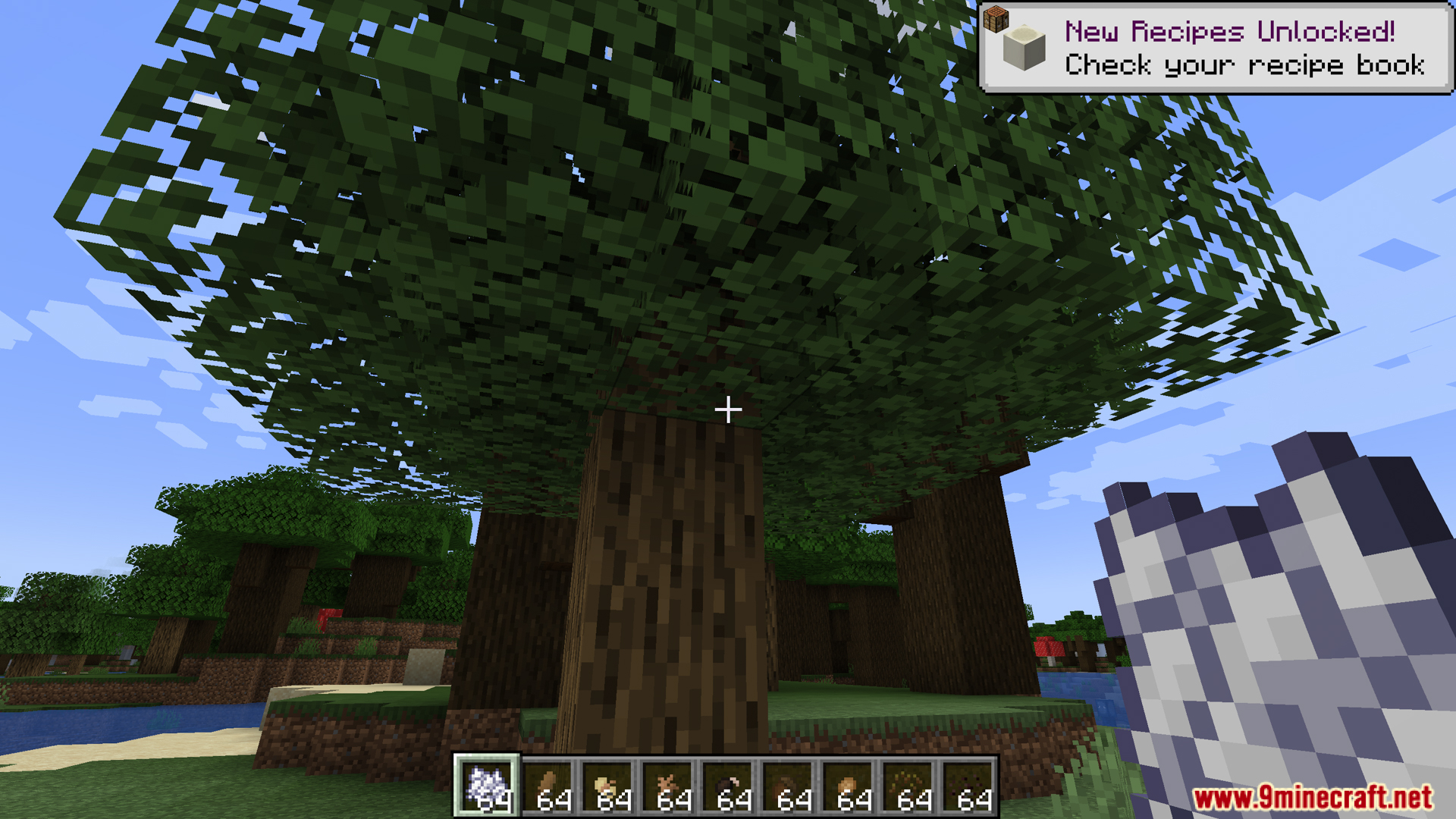 Scarcity Mod (1.20.1) – Changes Hunger And Water Rules 7 Player using bone meal to grow a large tree from custom seeds