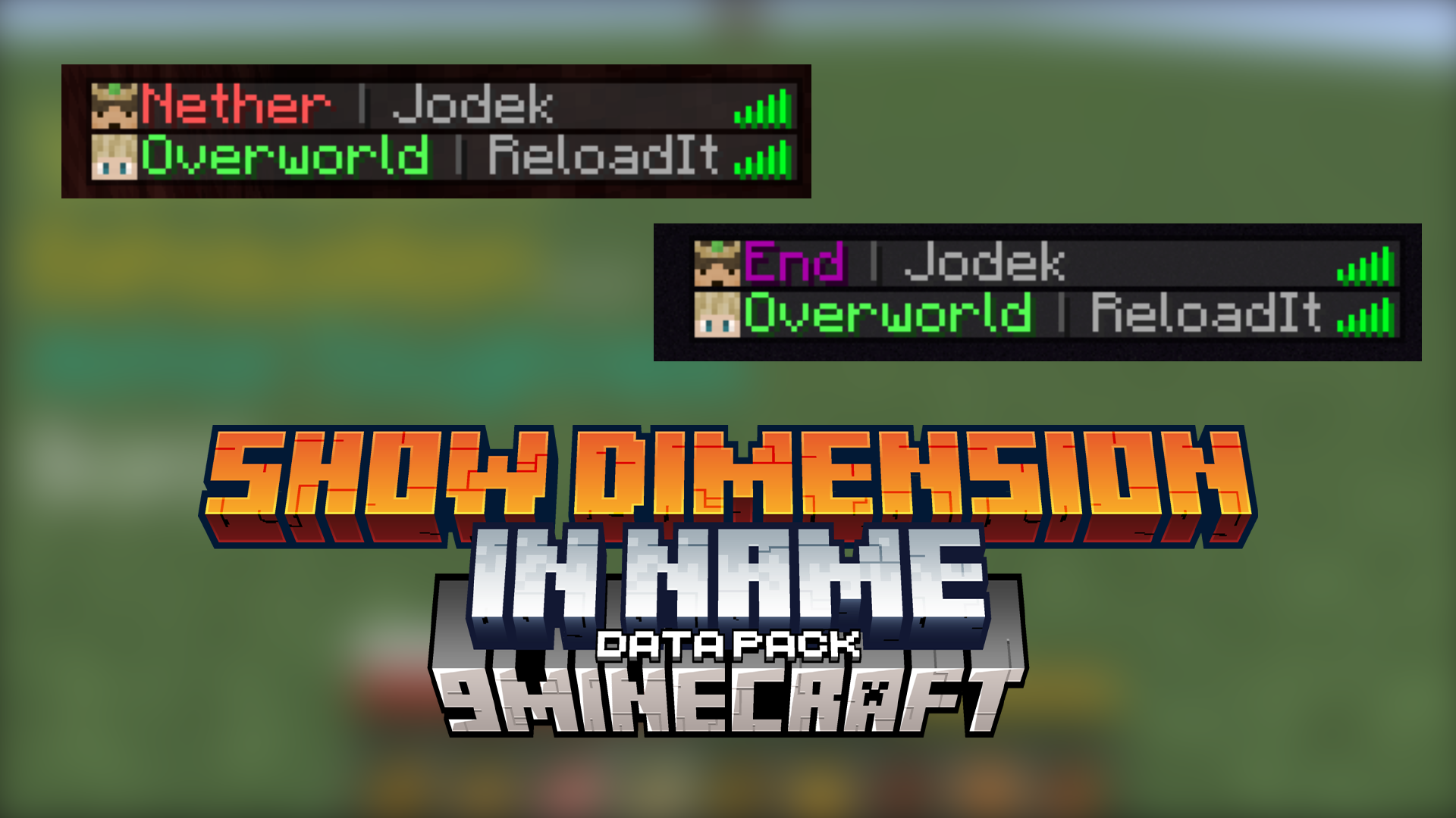 Show Dimension In Name Data Pack (26.1.2, 1.20.1) – Know Your Player’s Location