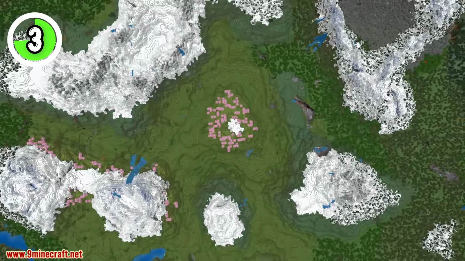 Top 20 New Mountain Seeds For Minecraft (26.1.2, 1.21.1) – Java, Bedrock Edition 7 Top 20 new mountain seeds for minecraft screenshots 36