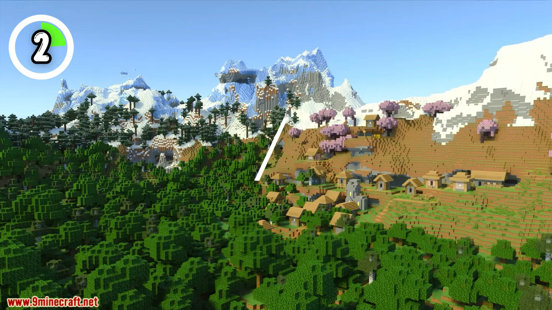 Top 20 New Mountain Seeds For Minecraft (26.1.2, 1.21.1) – Java, Bedrock Edition 4 Top 20 new mountain seeds for minecraft screenshots 37