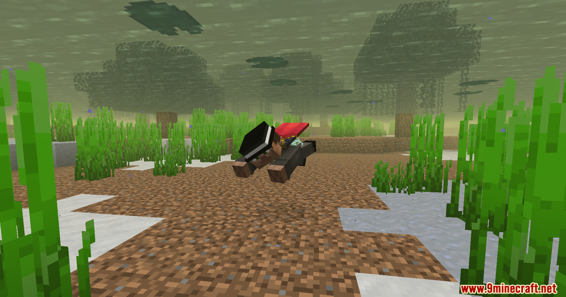 Beyond Oxygen Fix Mod (1.20.1) – Explore Normal Worlds Without Suffocating 5 Player wearing an oxygen tank and red cap swims underwater