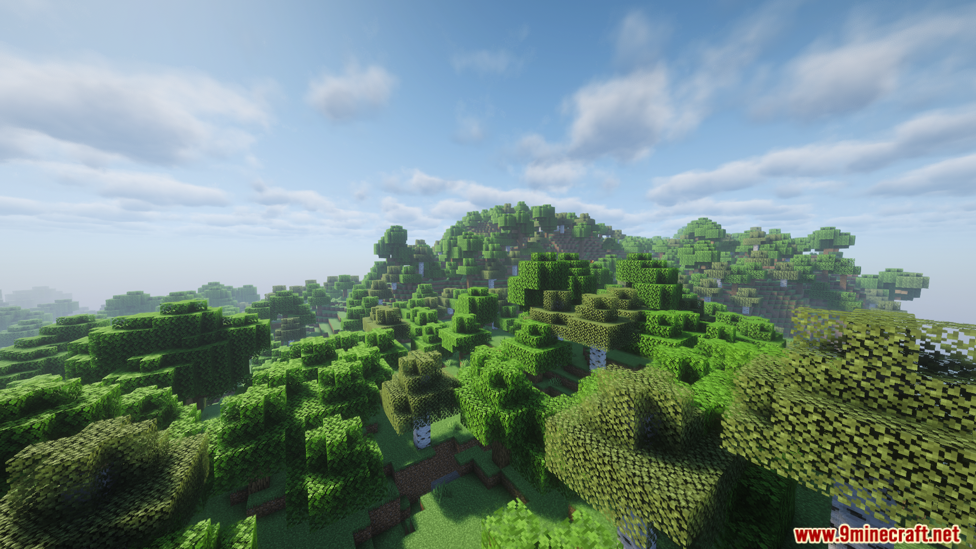 Crlib Mod (1.21.11, 1.20.1) – Run Custom Mods 4 A lush and dense forest covering rolling green hills