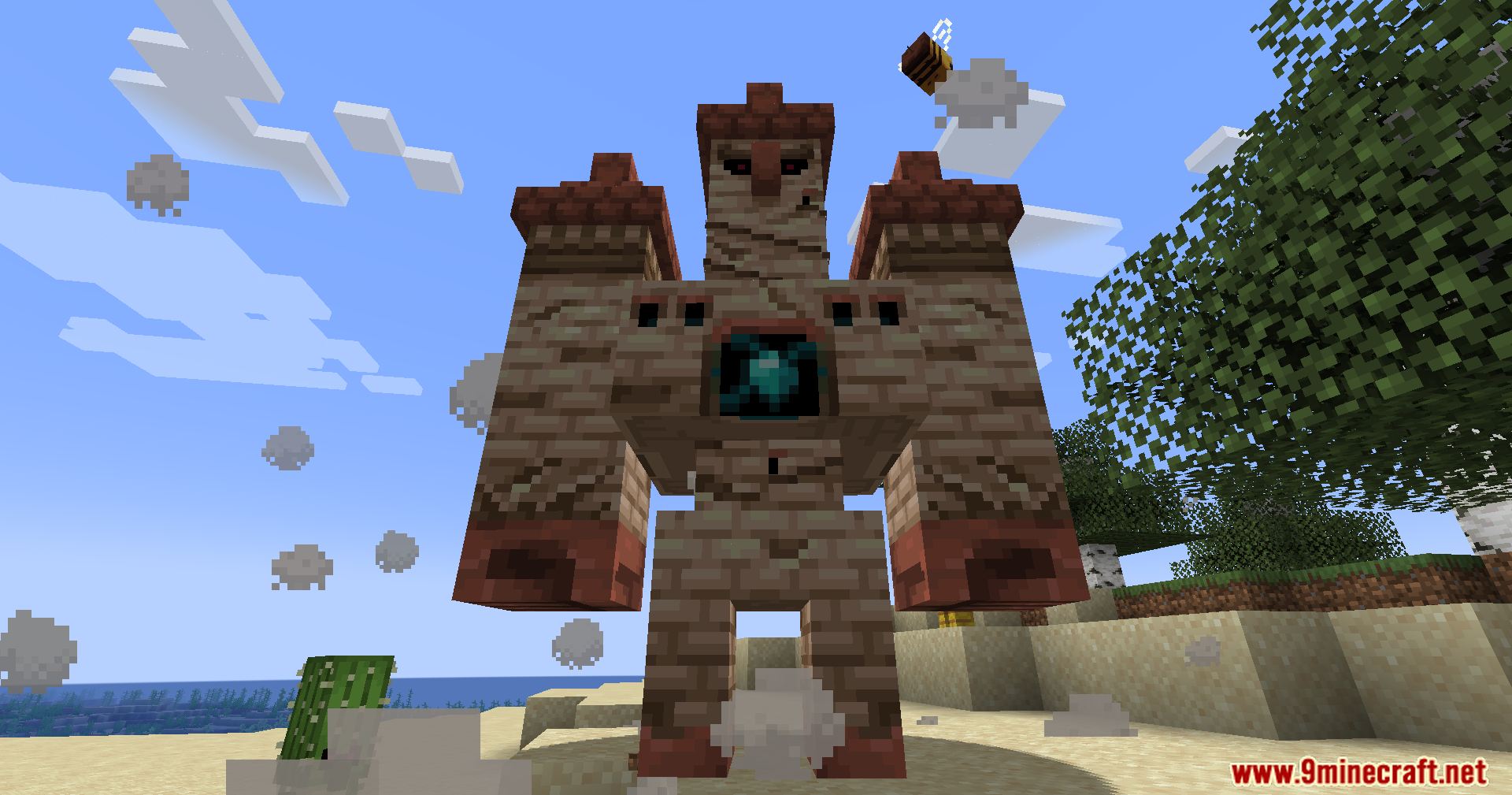 A fully formed tuff golem ready for combat