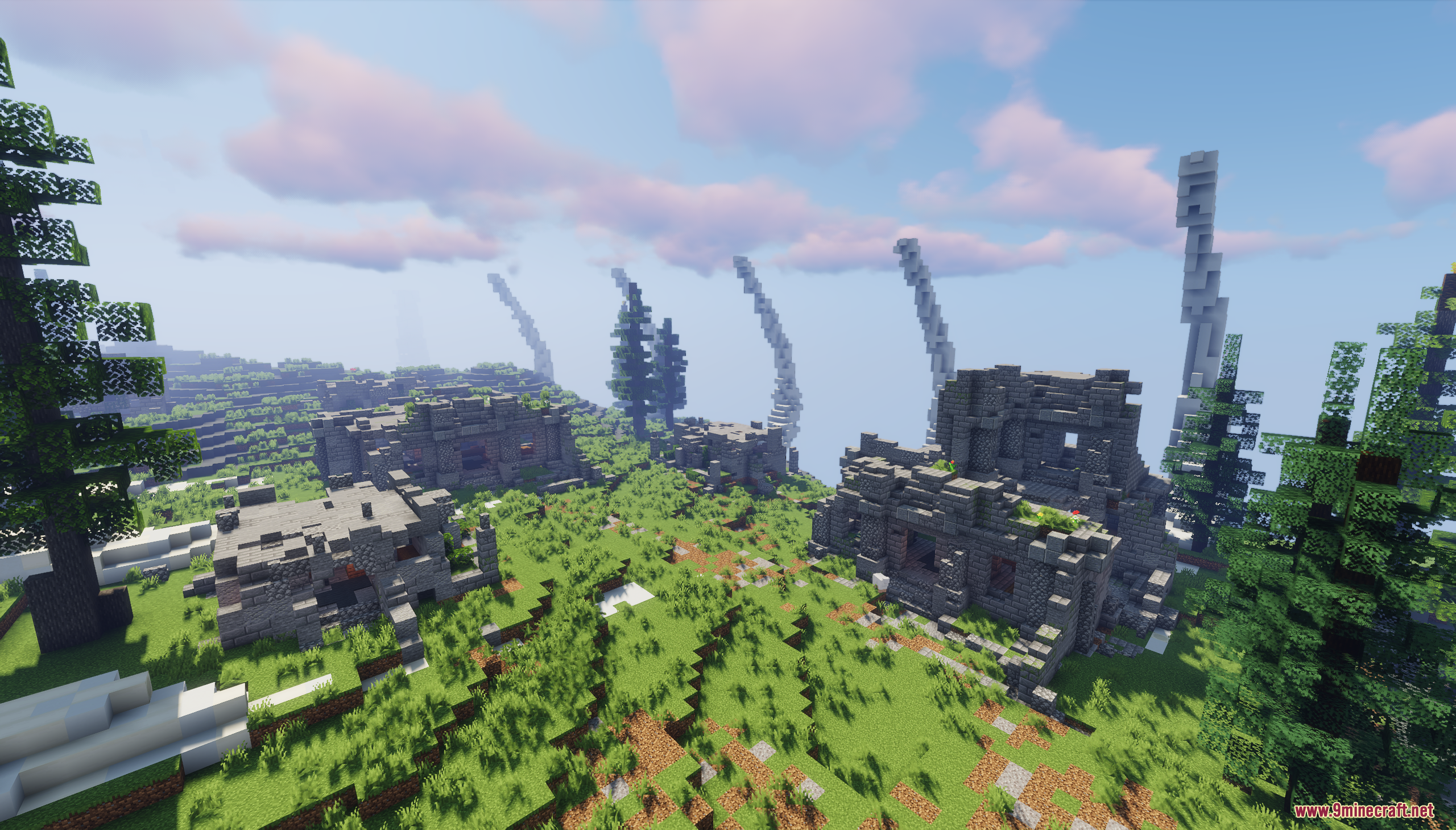 Dead Island Map (26.1.2, 1.20.1) – Colossal Fallen Beast 9 Scattered stone ruins across a grassy boneyard landscape