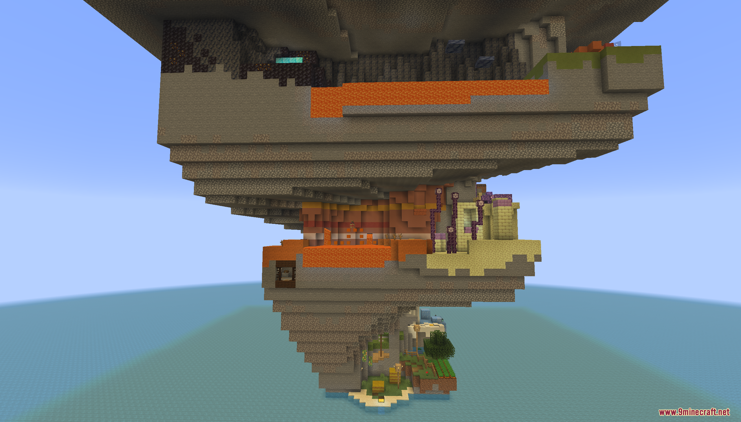 Diamond Dash Map (26.1.2, 1.20.1) – Race To The Top 4 The underside of the floating island reveals multiple biomes