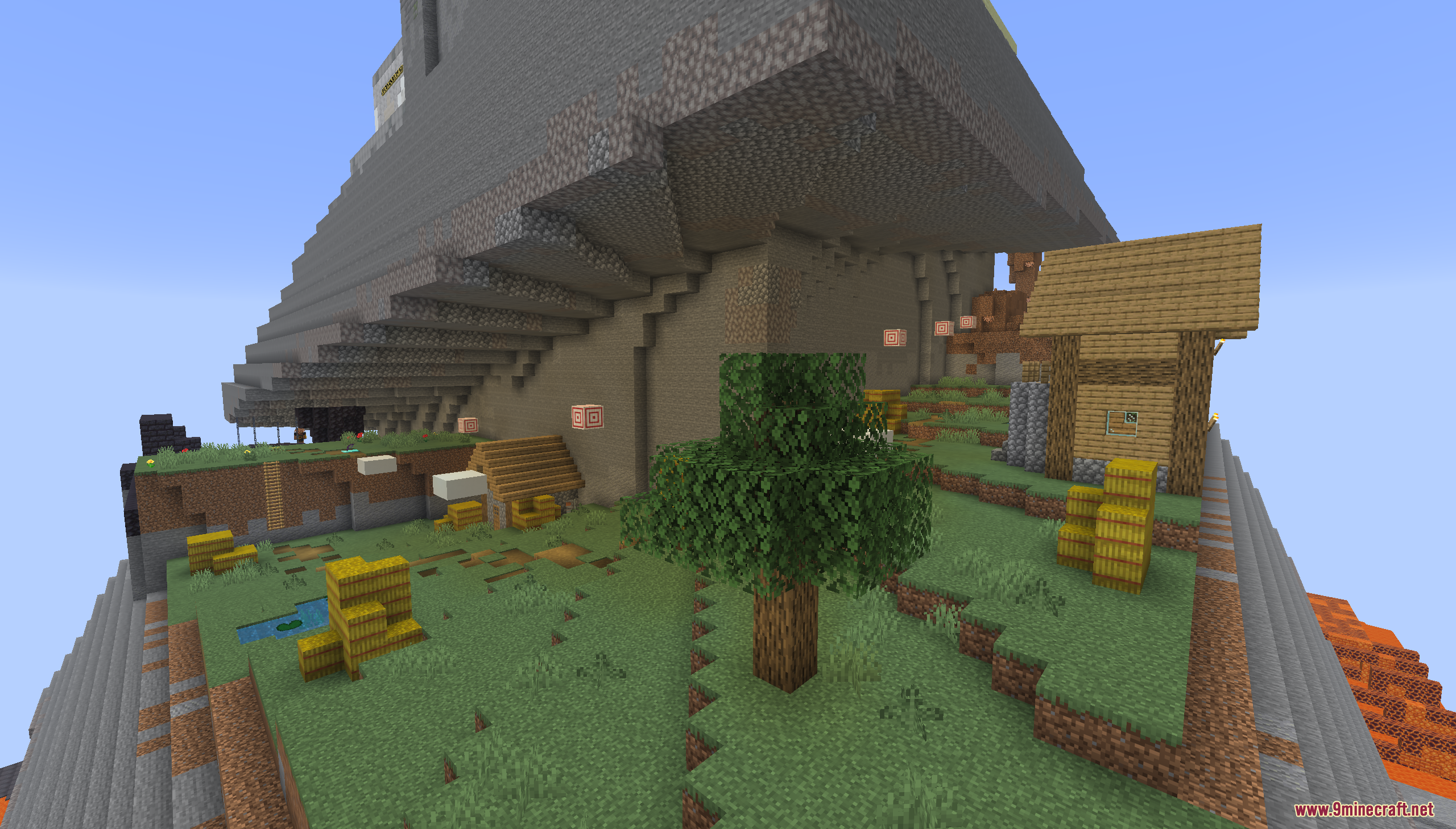 Diamond Dash Map (26.1.2, 1.20.1) – Race To The Top 10 A peaceful village with a small house and hay bales