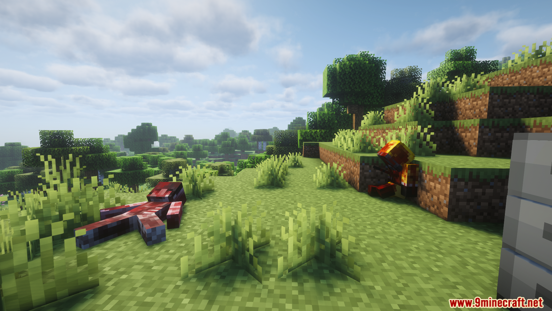 Doomsday Functionality Mod (1.20.1) – Scavenge Abandoned Decor For Survival Loot 11 Lootable dead bodies lying in a grassy minecraft field