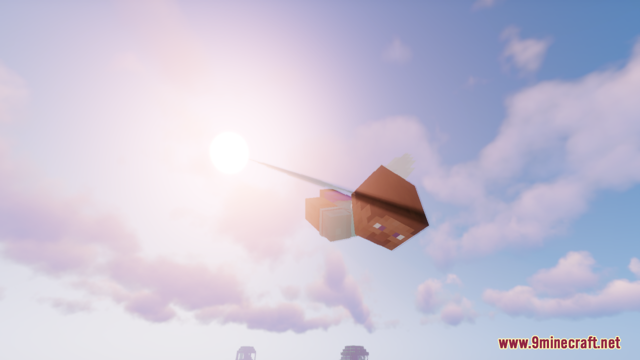 Elytra Fairy Wings Resource Pack (26.1.2, 1.20.1) – Magical Wings For Your 8 Player with white fairy wings flying towards the sun