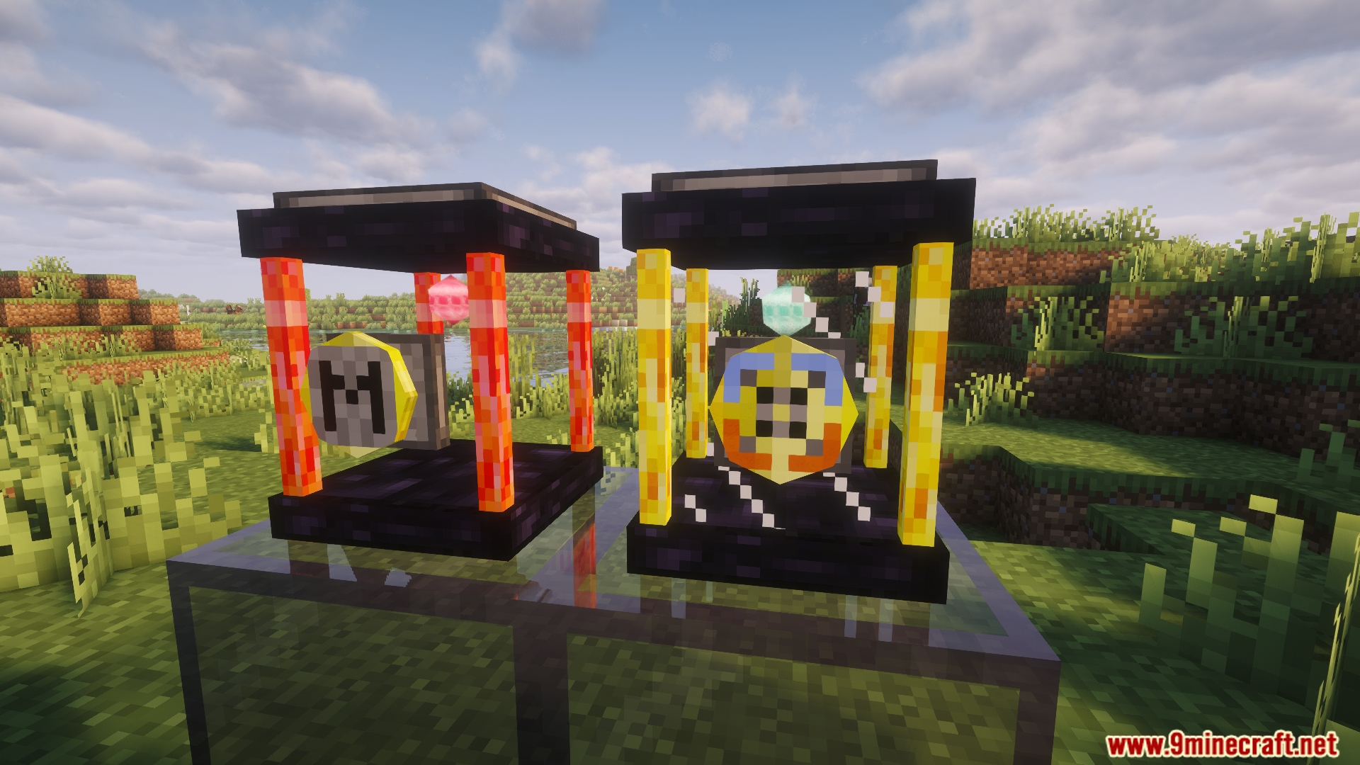 Ender Storage Energy Mod (1.21.1) – Power Distant Machines Without Cables 3 Ender batteries with different color codes for energy transfer
