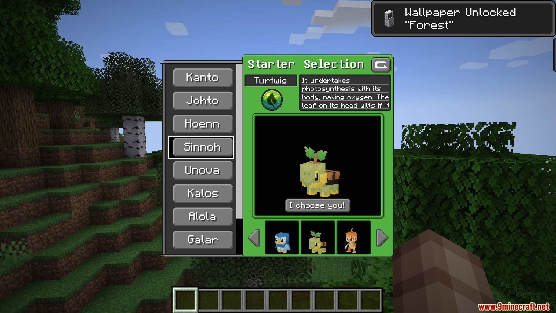 Choosing turtwig as the sinnoh starter pokémon