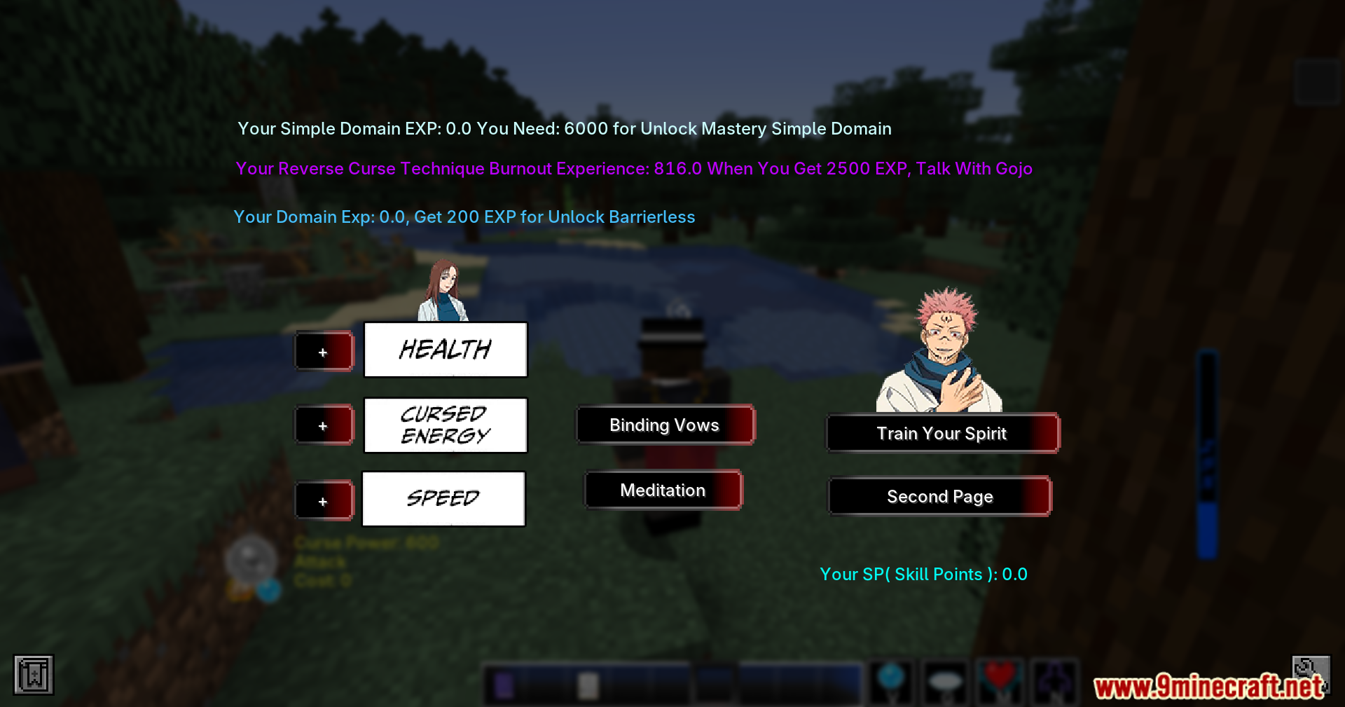 Jujutsu Kaisen Ultimate Plus Mod (1.20.1) – Join Anime Clans To Fight Cursed 10 Jujutsu kaisen mod skill tree and character progression menu